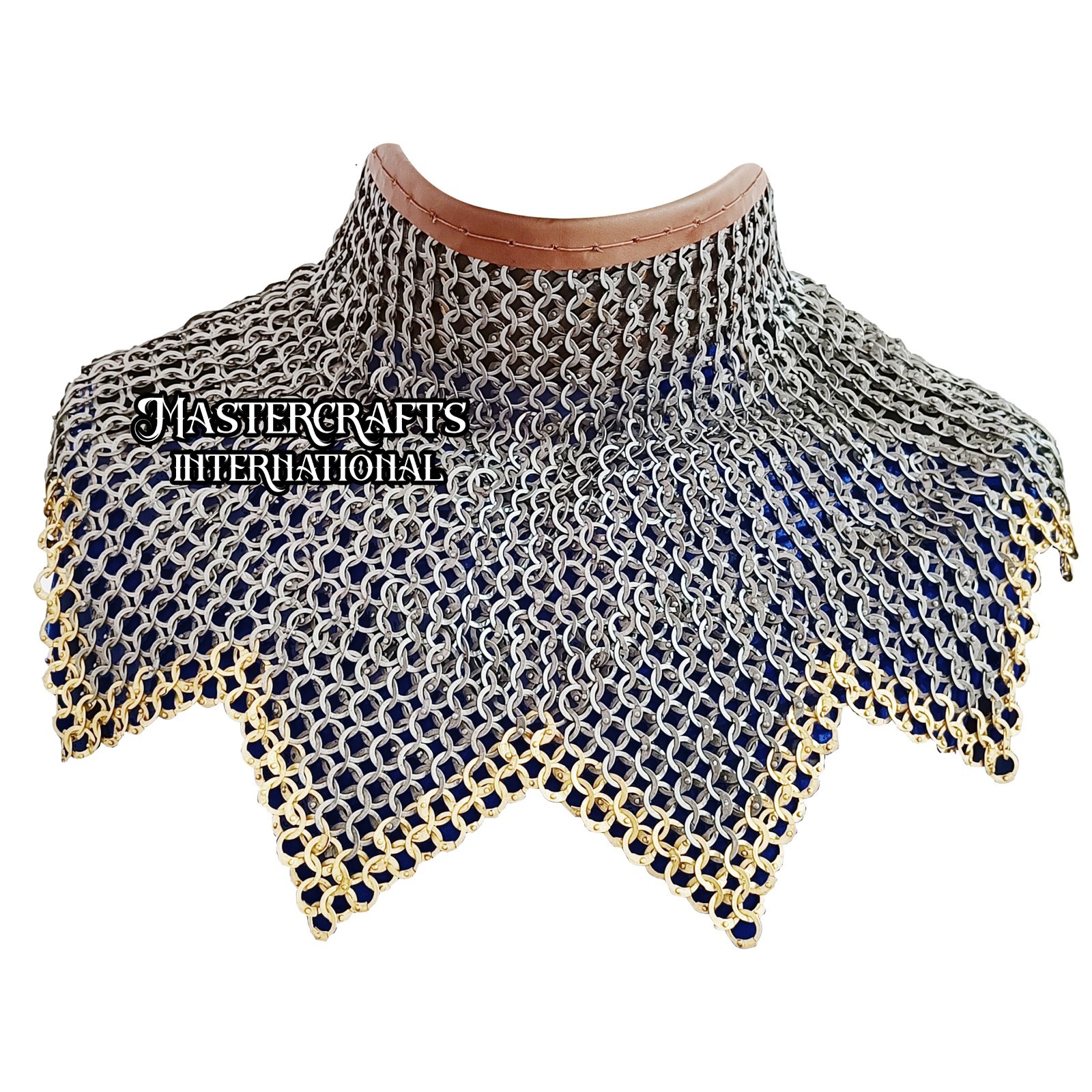 Medieval Chainmail Zig-Zag Neck Collar Mild Steel 9mm Flat Riveted Ring for LARP