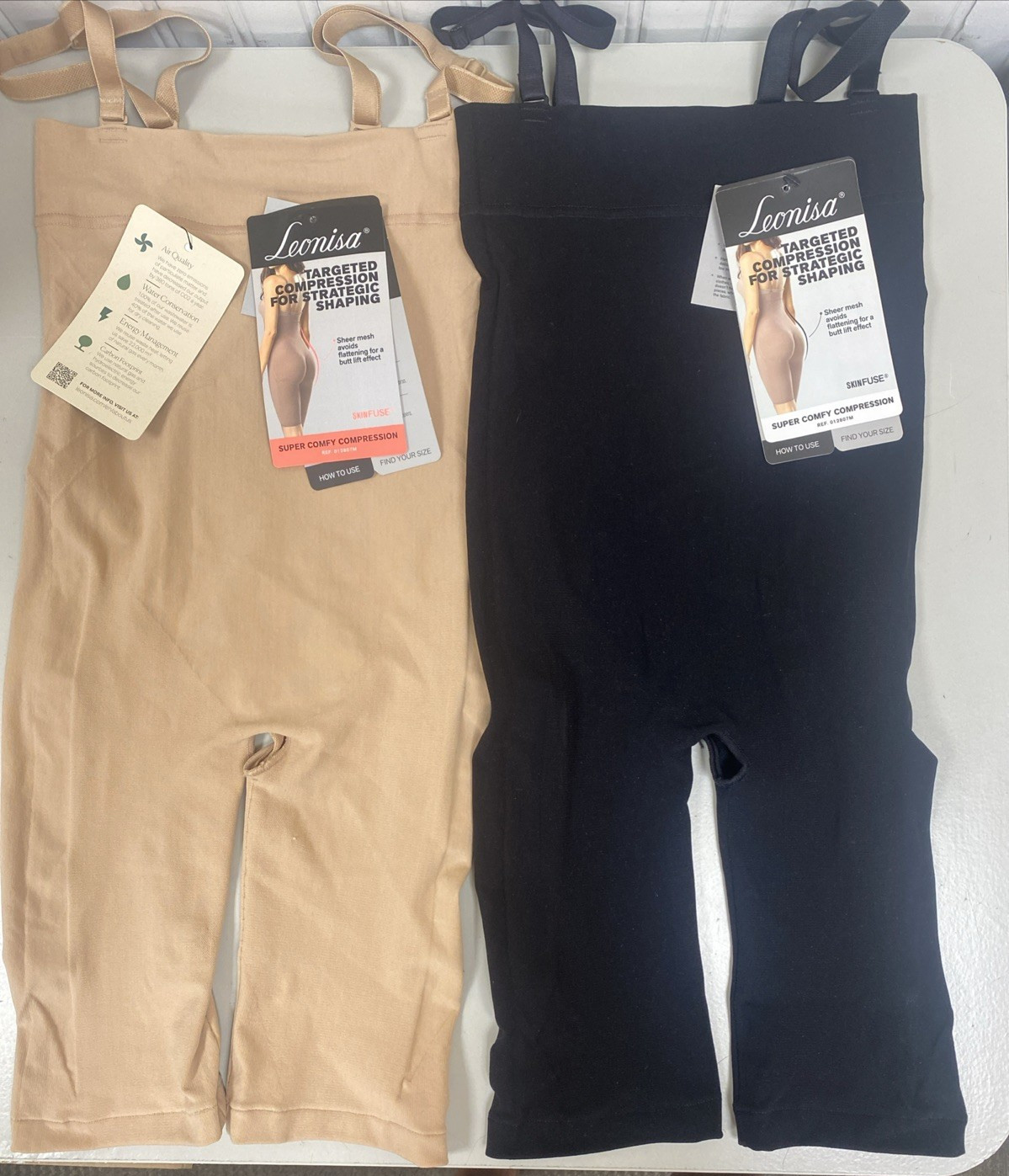 LEONISA Shapewear Targeted Compression 012807M Black or Beige NWT