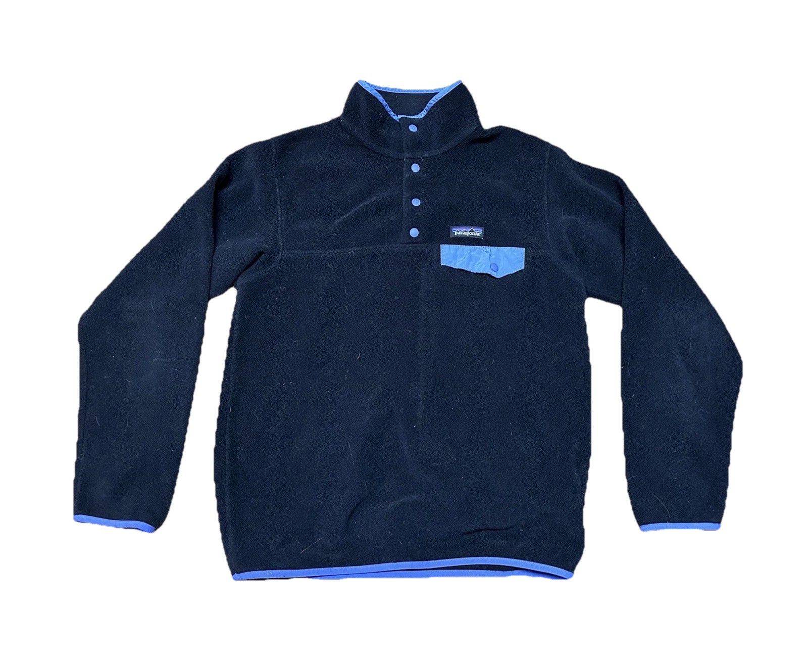 Patagonia Synchilla Snap T Size M Black Purple EUC