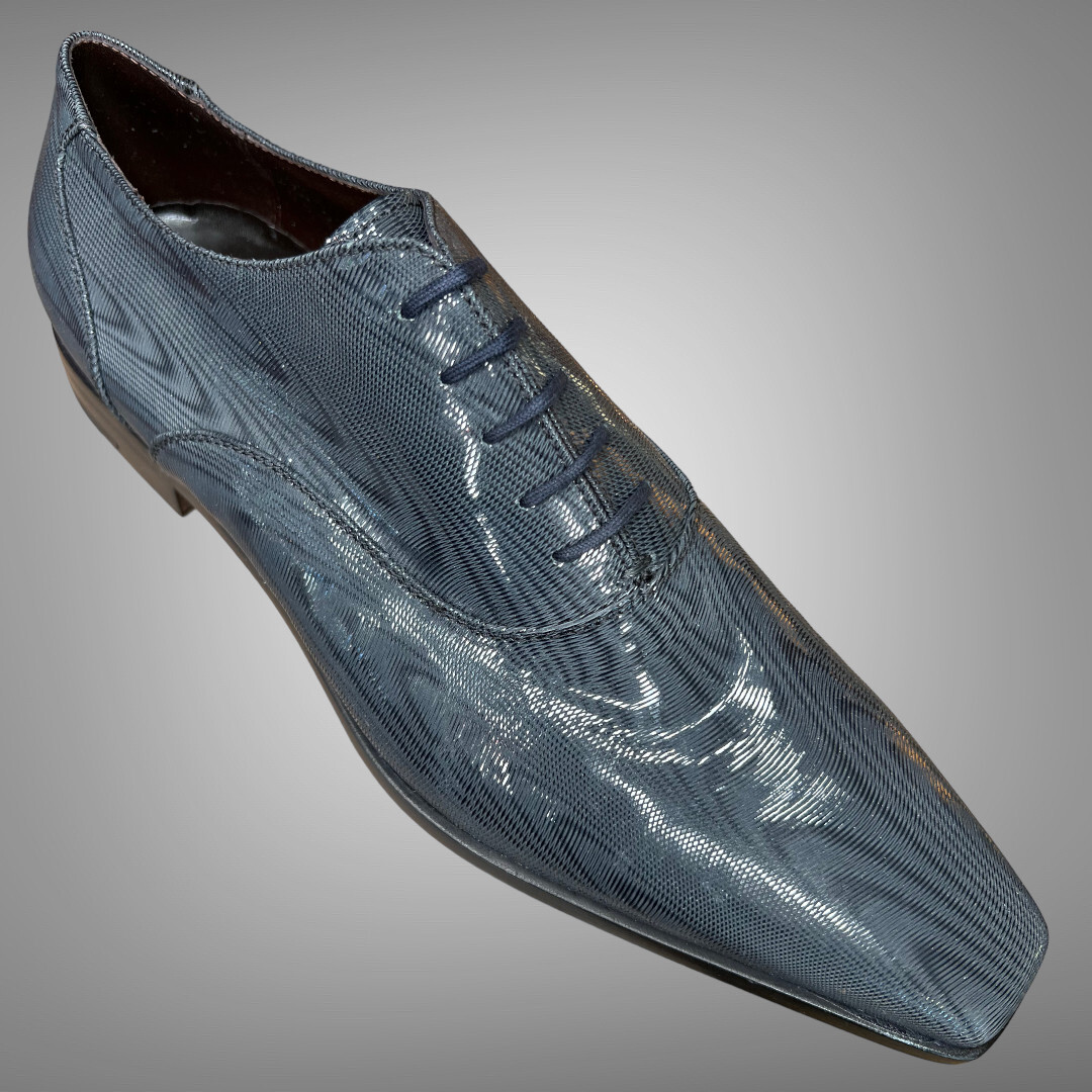 CESARE PACIOTTI MOIRE PATTERN LEATHER OXFORDS SHOES US 8