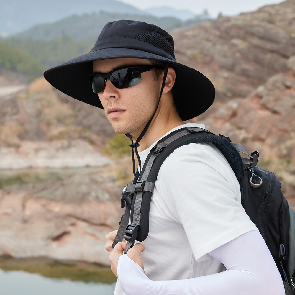 Wide Brim Sun Hat UV Protection Bucket Cap For Hiking Camping Fishing Safari