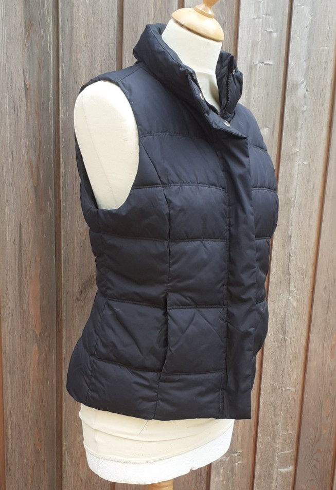 Gap Zipped Bodywarmer Padded Gilet Black Sleeveless Size Small Charity Sale