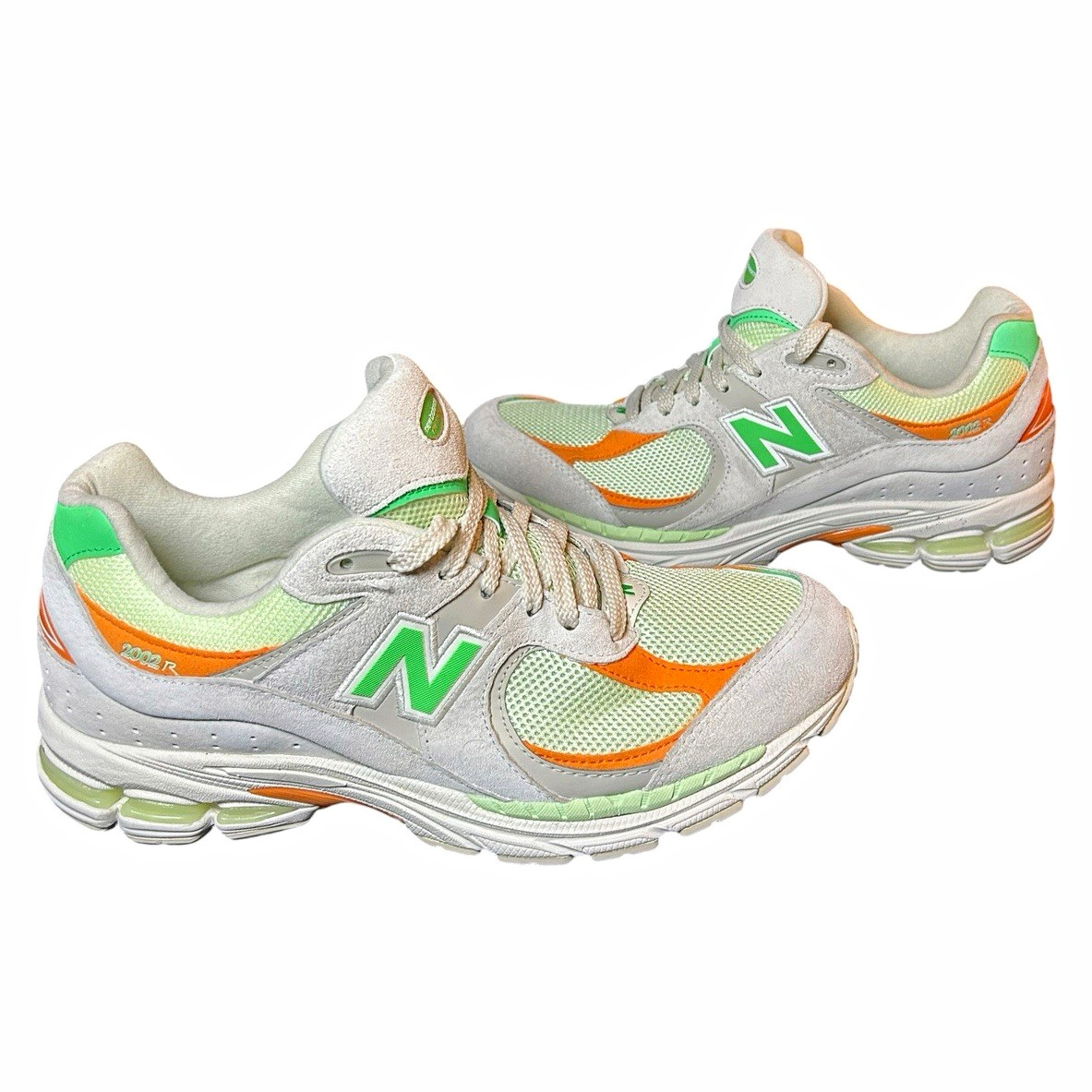 New Balance 2002R Men’s Low Top Lace-Up Gray/Green/Orange Sneakers U2002RZD