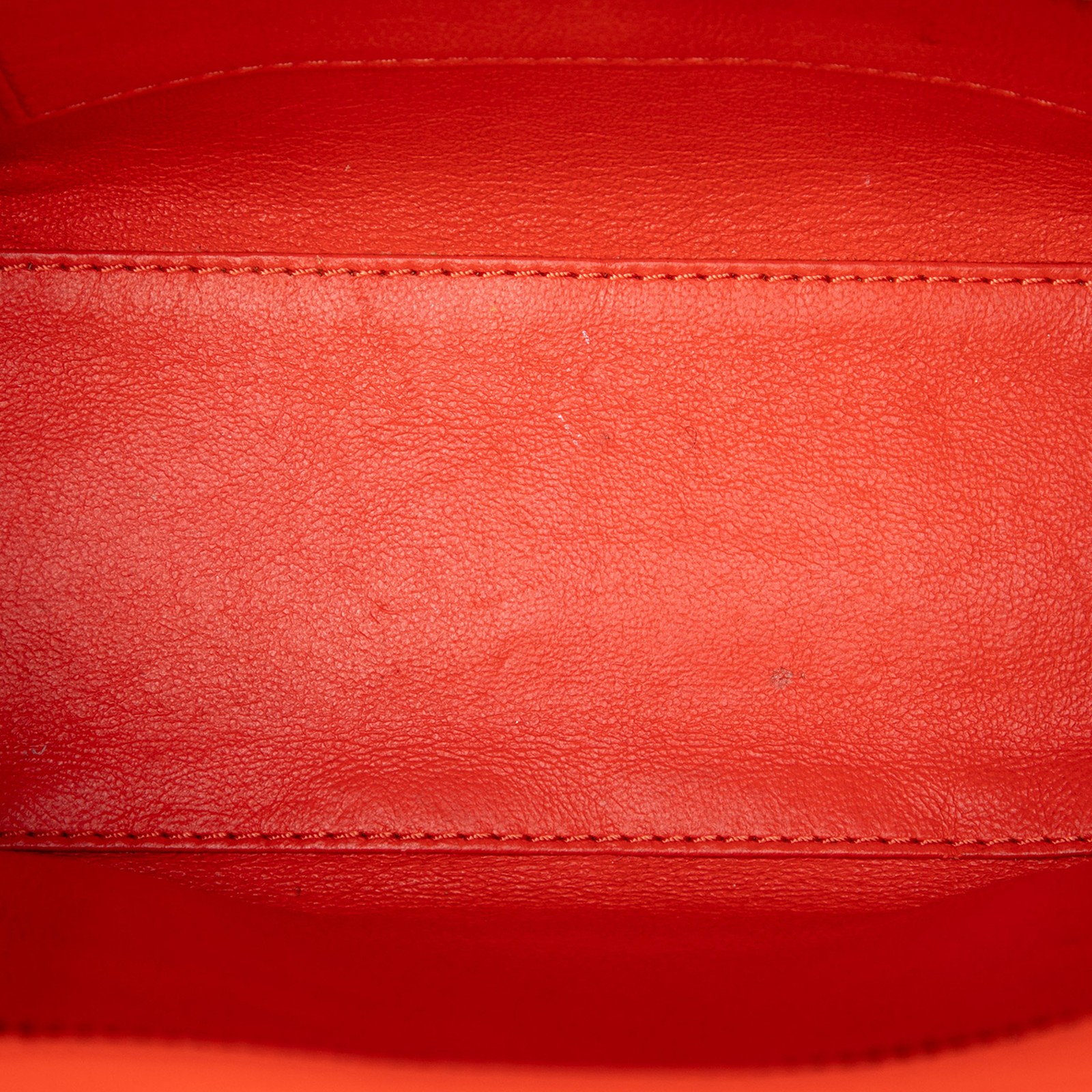 Celine Nano Leather Luggage Tote Pre-Loved Orange