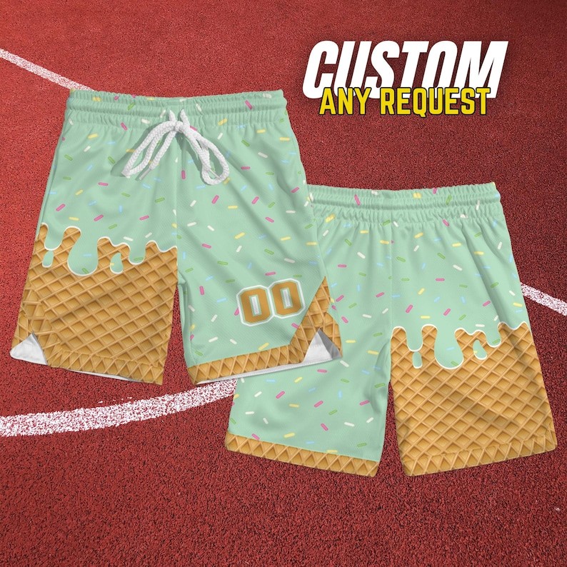 Baseball Jersey Shorts Kid – Youth Ice Cream Drip Sports Mesh Shorts Size 2T-YXL