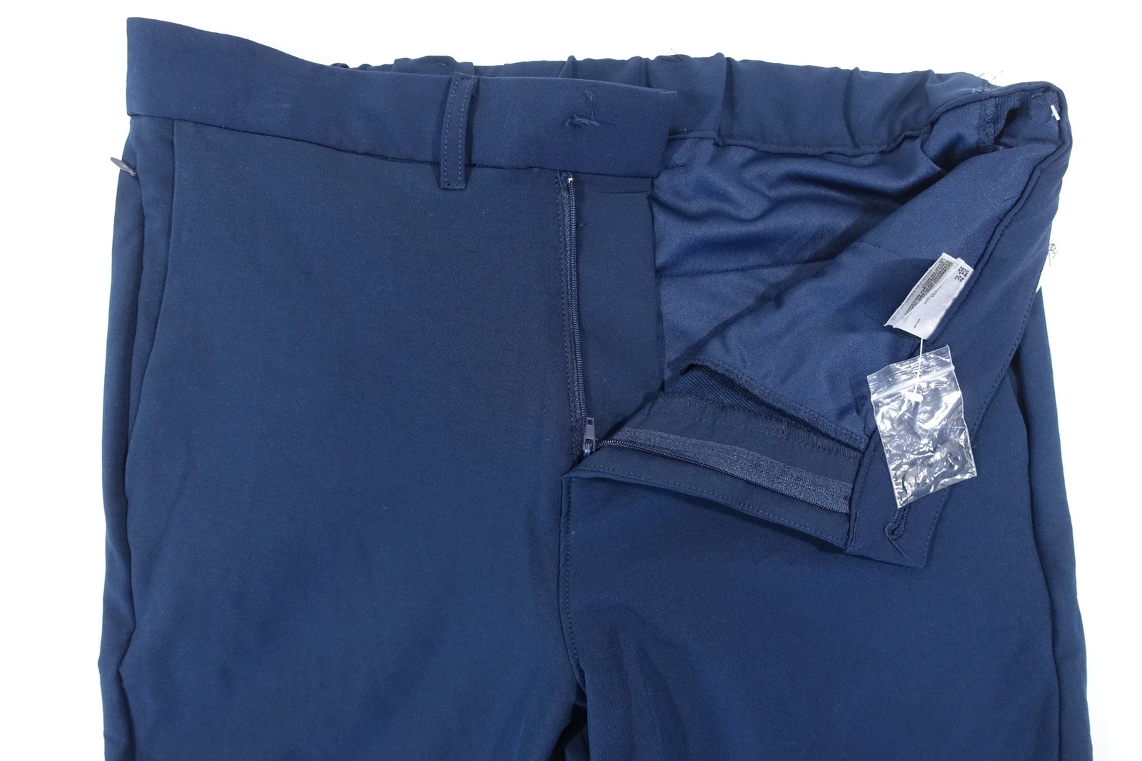 AND NOW THIS NAVY BLUE MEDIUM 32-34 ELASTIC WAIST STRETCH PANTS MENS DEFECT