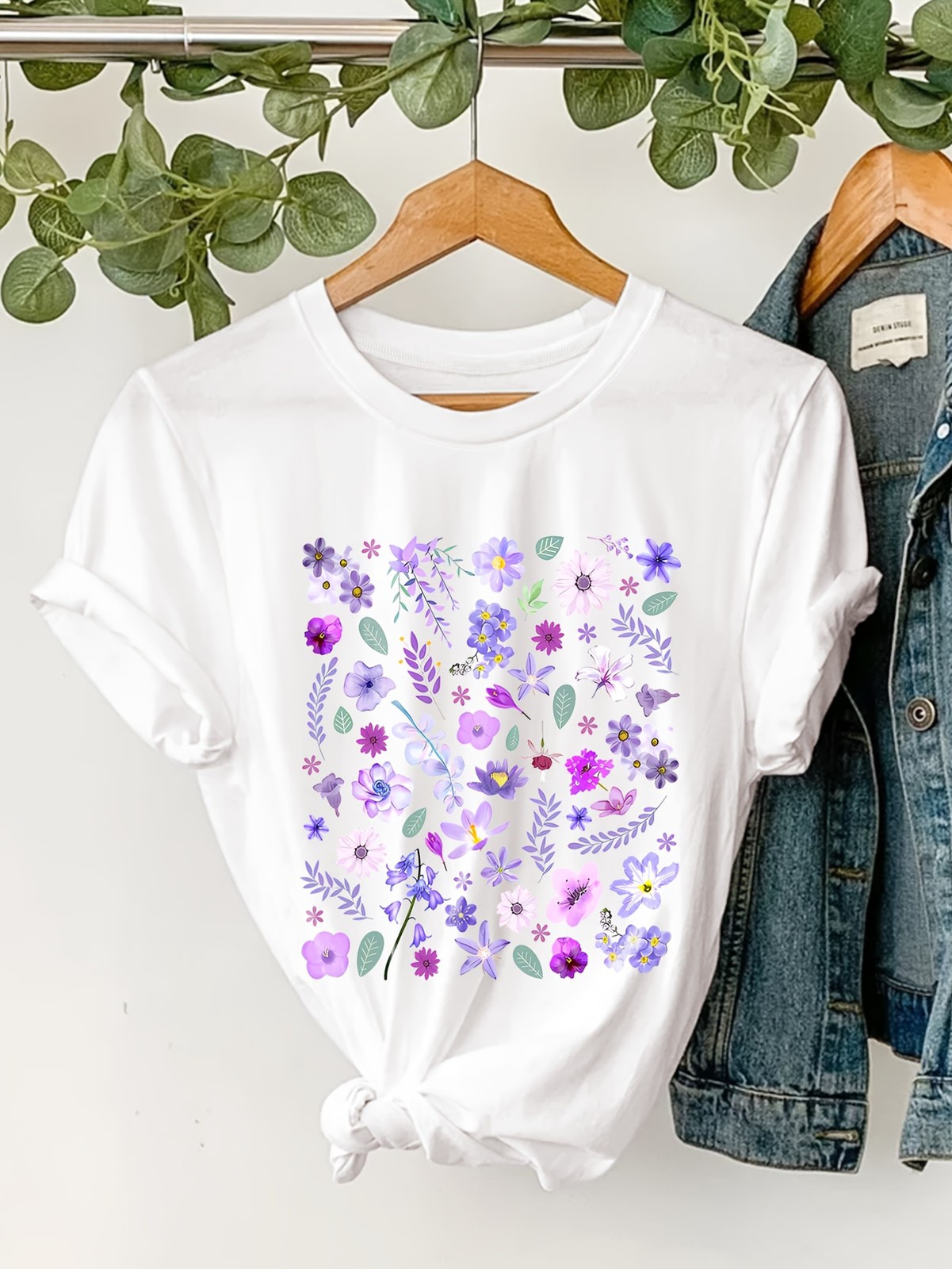 Purple Wildflower Meadow T-Shirt – Lavender Floral Garden Aesthetic Graphic Tee