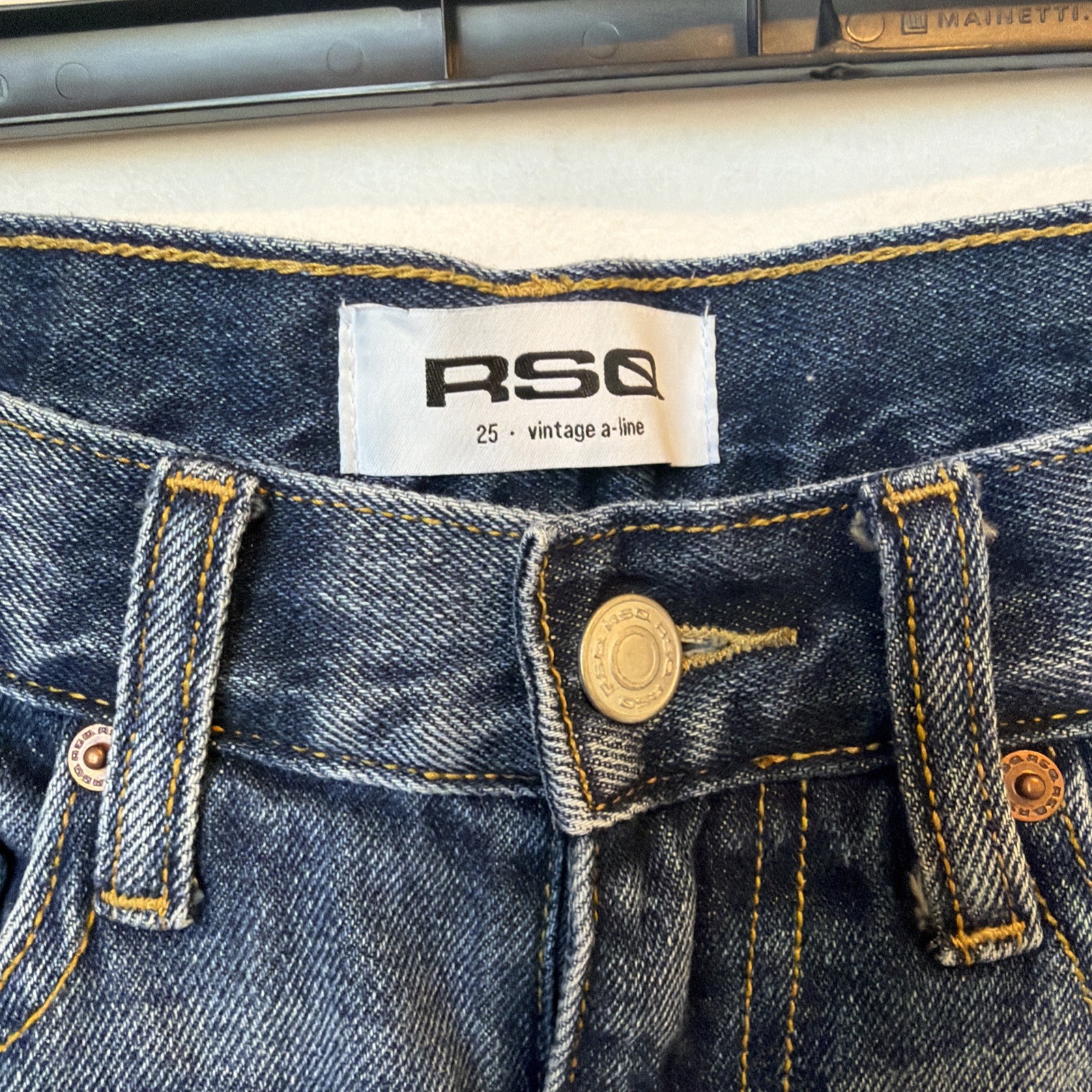RSQ Women’s Denim Dark Blue Cut-off Jean Shorts, Size 25, Vintage A-Line