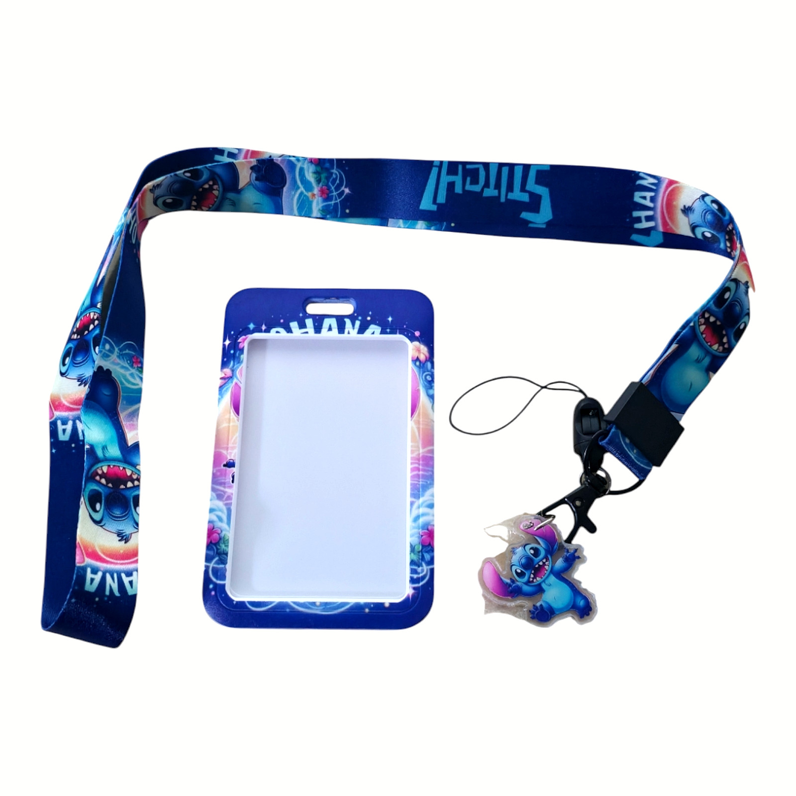 Disney Stitch Lilo & Stitch Cartoon Character Blue Lanyard ID Badge Holder