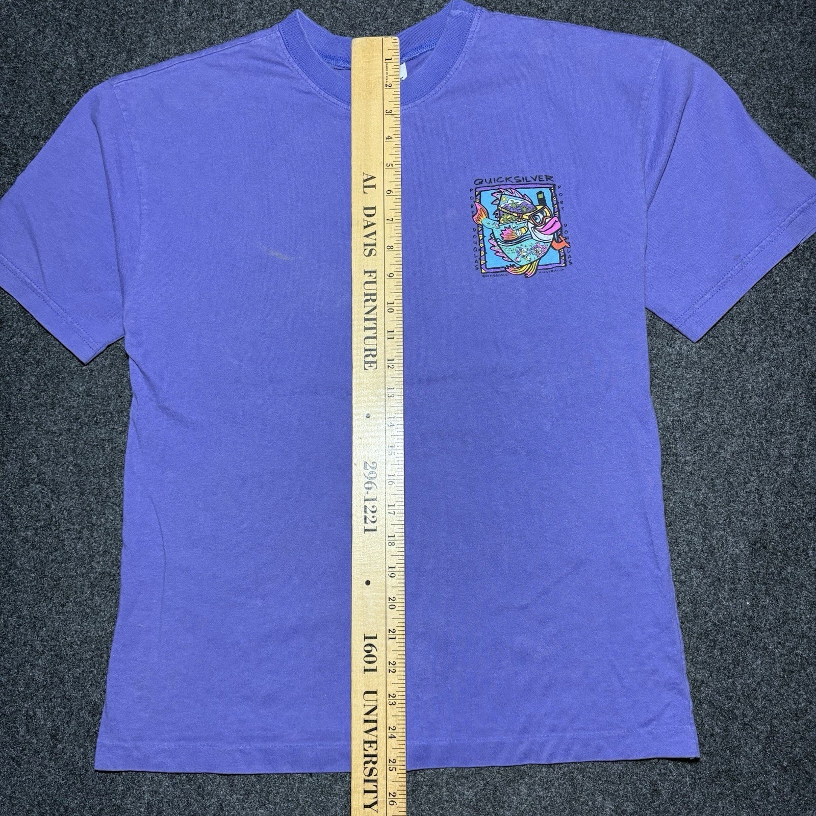 Vintage Quicksilver T-Shirt Small Port Douglas Australia Bonkers Purple 90’s