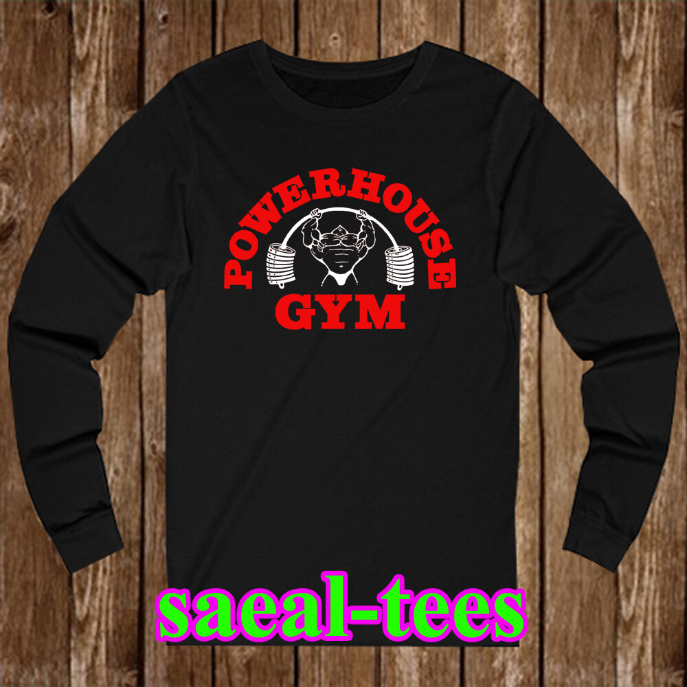 Powerhouse Gym Long Sleeve Black T-Shirt Size S-2XL