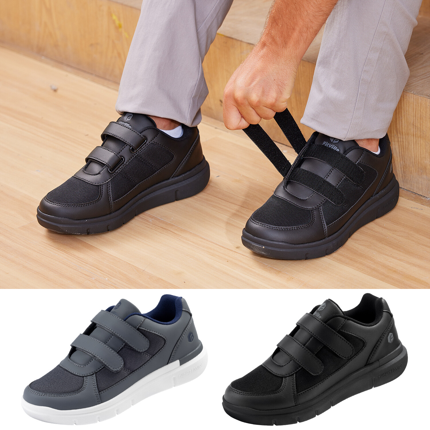 FitVille Diabetic Shoes for Men Extra Wide Width Adjustable Shoe Swollen Feet