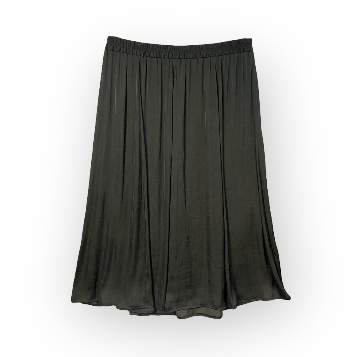 Covington Women’s Black Pull-On Elastic Waist Lightweight Flowy Midi Skirt SZ L