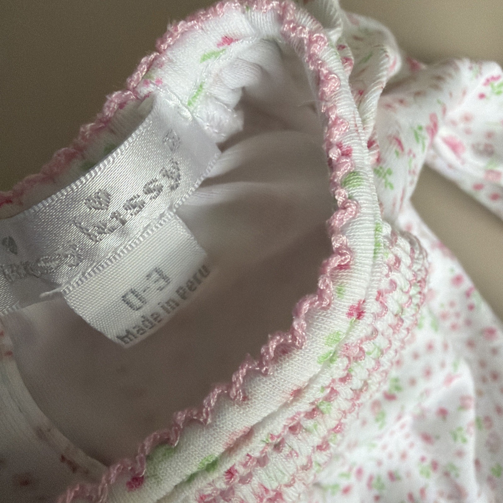 Kissy Kissy 0-3M Footed Floral Pajamas Pima Cotton