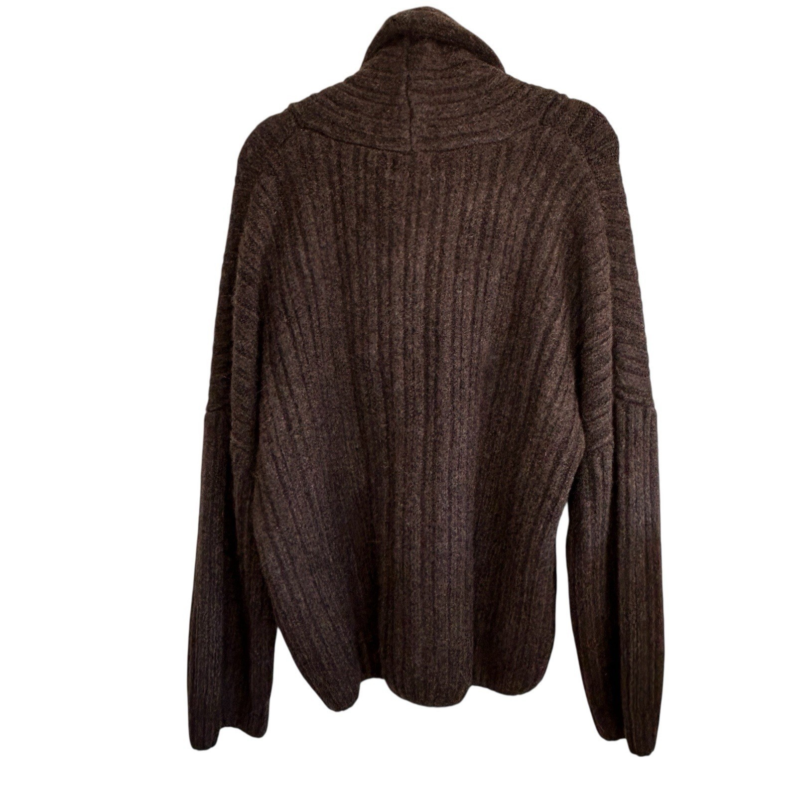 Source Unknown Becca Oversized Sweater O/S Chunky Knit Money Roll Neck Brown NEW