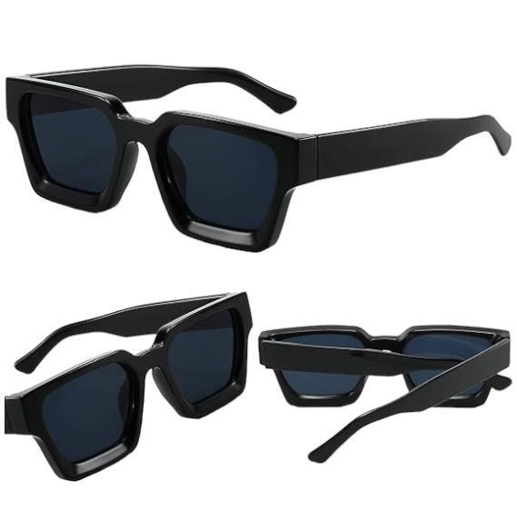 Men Classic Retro Hardcore Hip Hop Rapper SUNGLASSES Thick Black Frame Dark Lens
