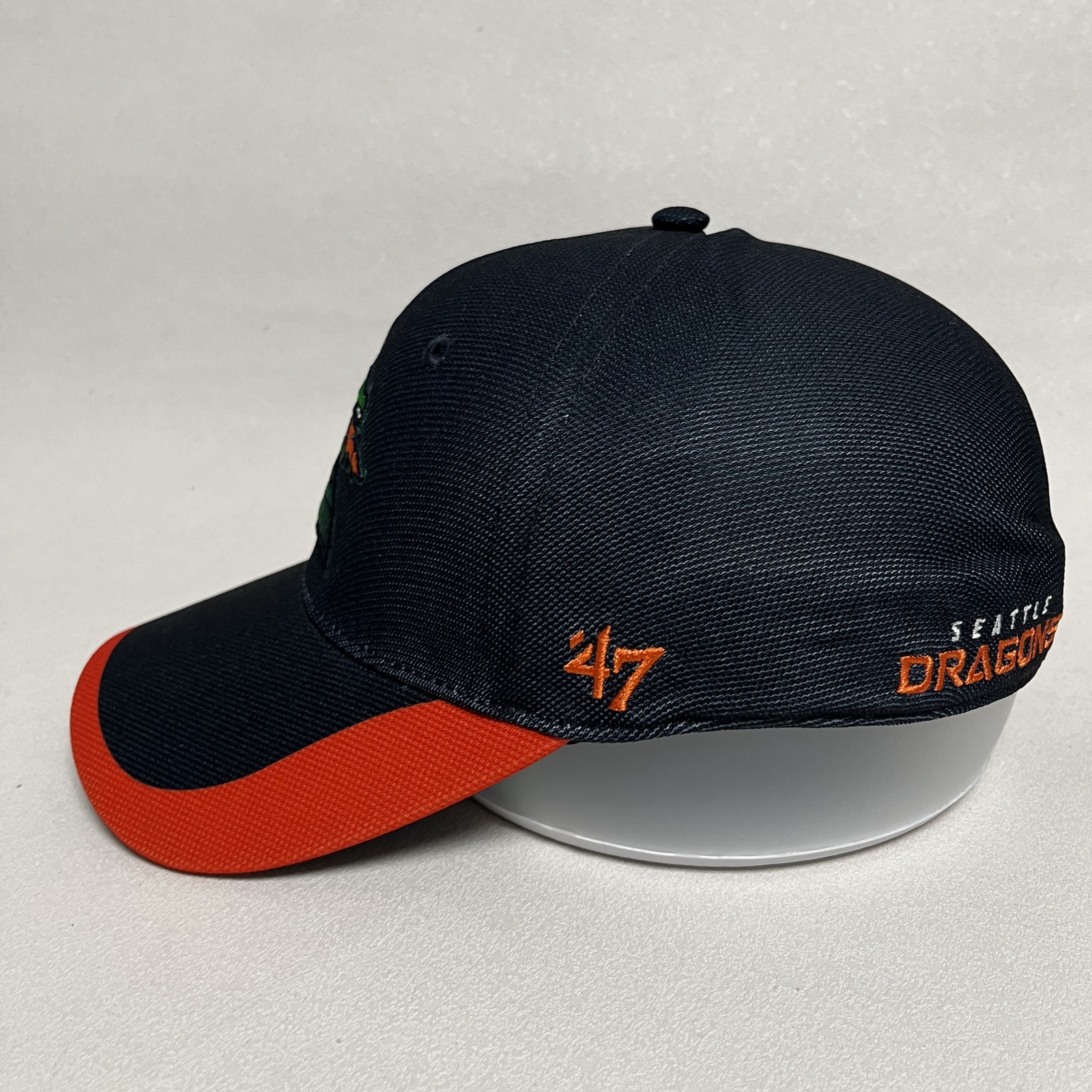 ’47 Seattle Dragons Fitted Cap Black Orange XFL Hat Retro