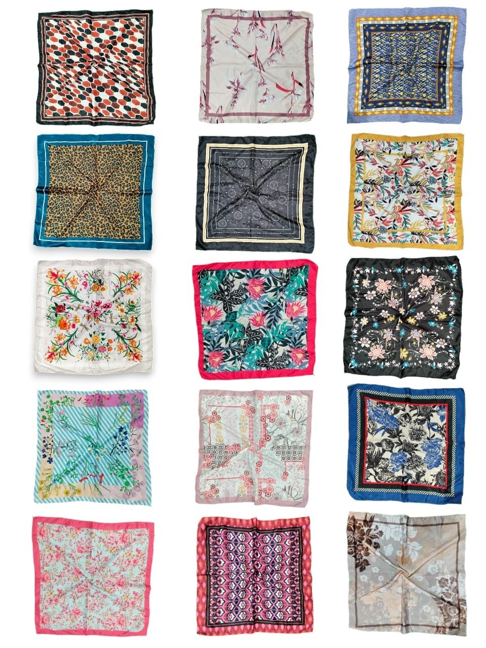 Fashion Small Square Scarf 20″ x 20″ Soft Silk Blend Neck Head Wrap Scarves 25Pc