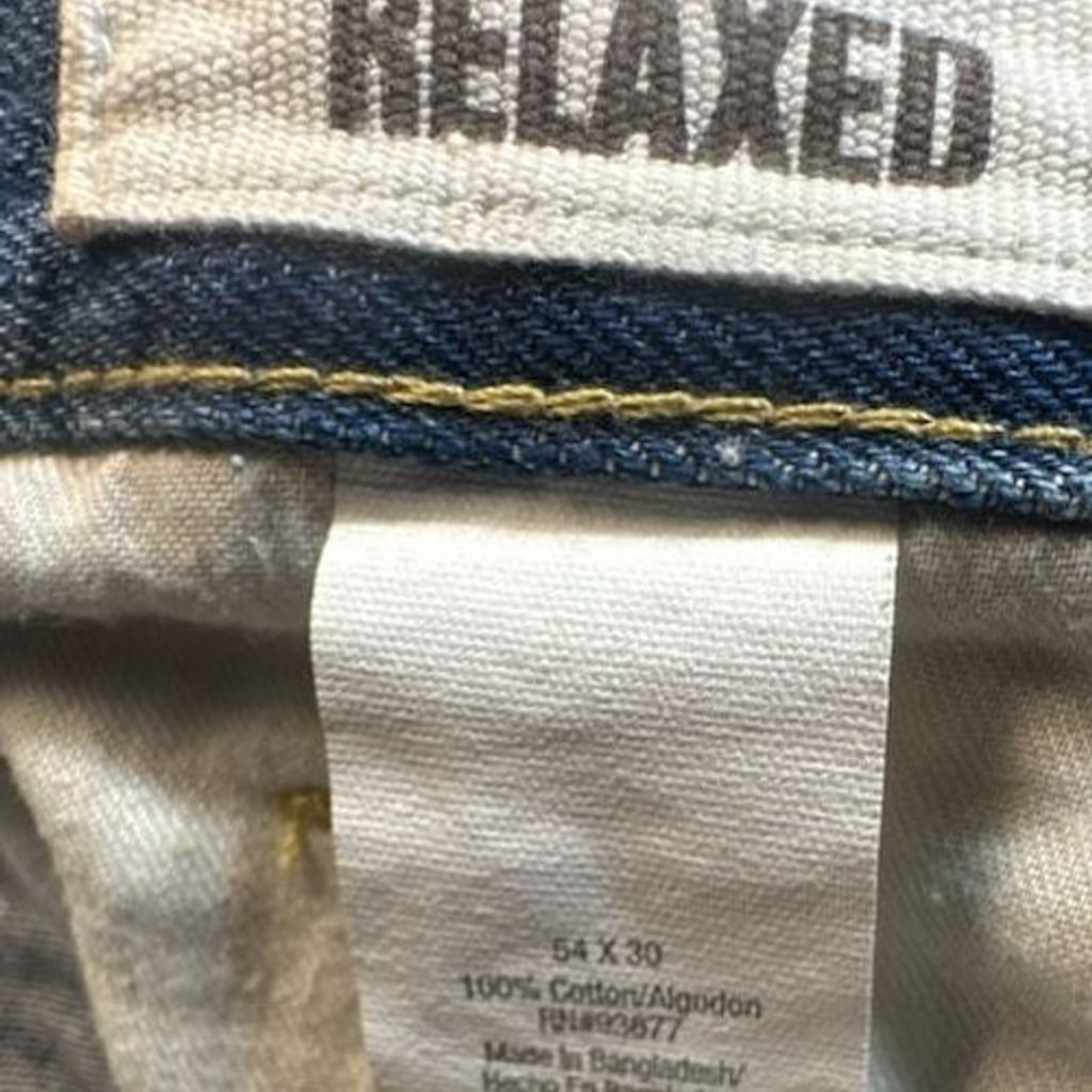 NWT Arizona Jean Co Big & Tall Relaxed Fit Sits at Waist Tapered Leg Jeans 54×30