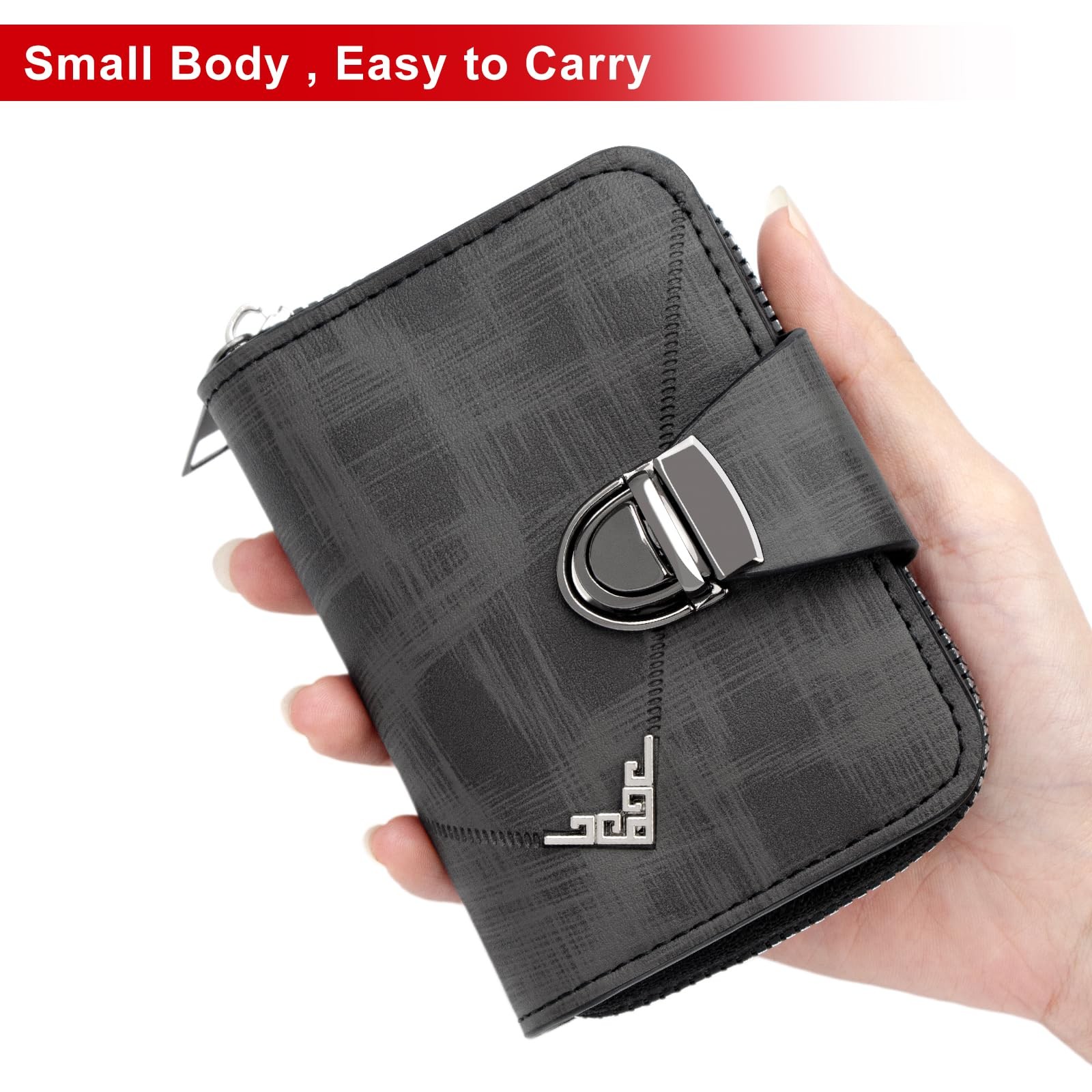 defway Minimalist Slim Wallet for Men – PVC Card Holder 16 Small, Black