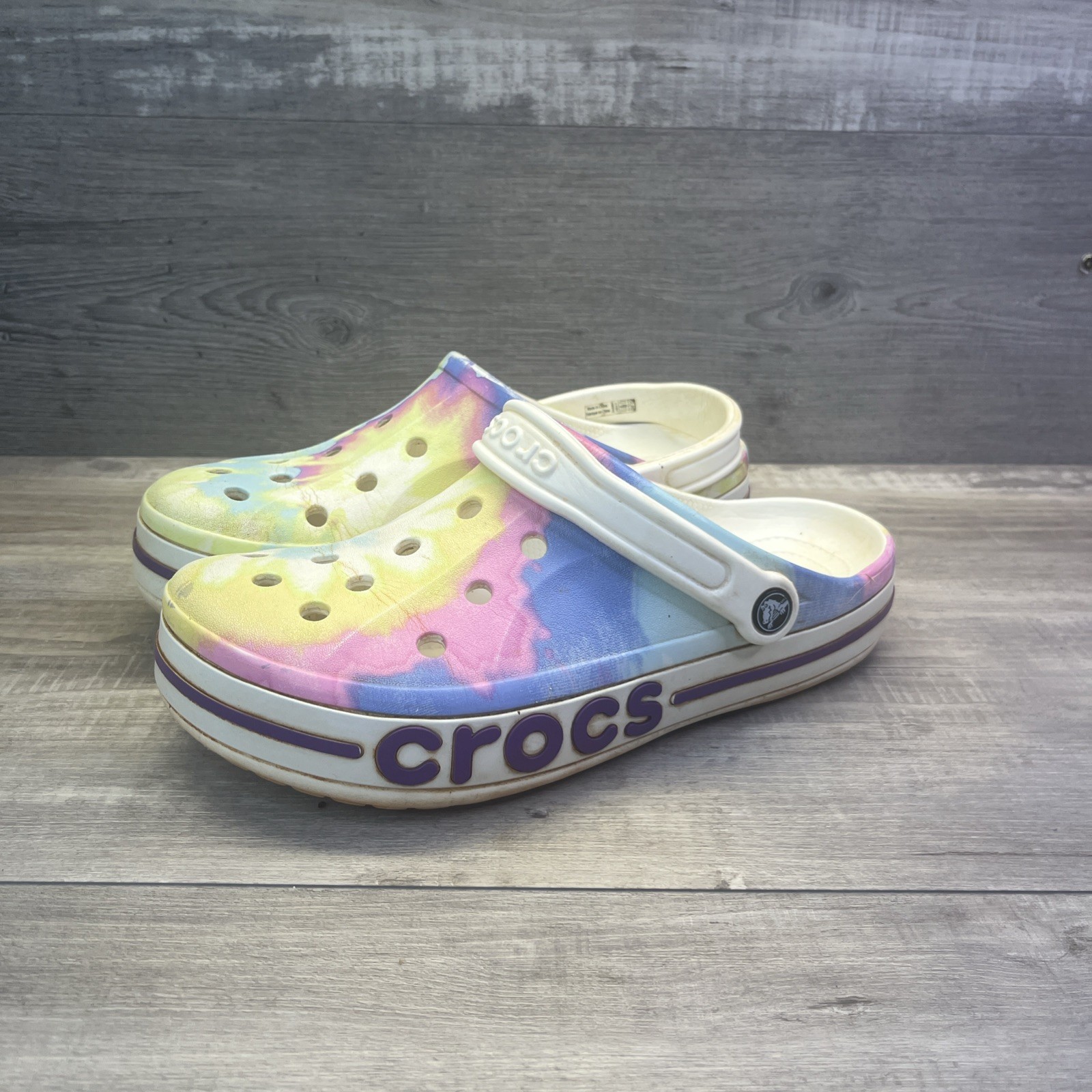 Crocs Bayaband Pastel Tie Dye Watercolor Clogs Slip On Mens 9 Womens 11 206047