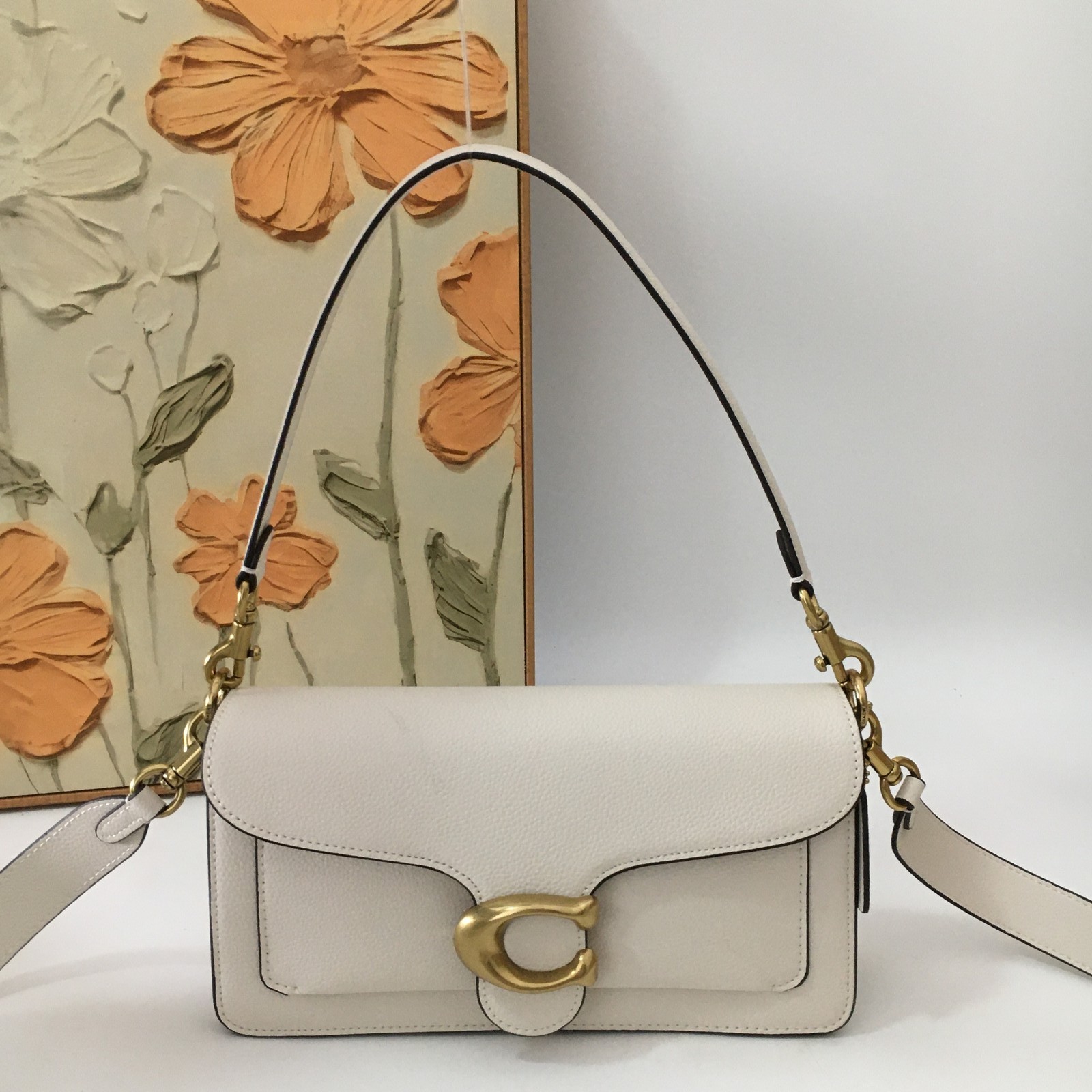 Coach Tabby Shoulder Bag 20 CM546 Chalk White Gold HW Outlet New Japan