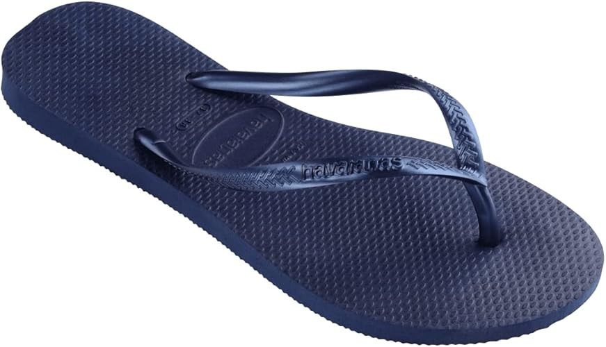 HAVAIANAS SLIM WOMEN’S NAVY BLUE FLIP FLOPS SANDALS SIZE 7 / 8 NEW WITH TAGS