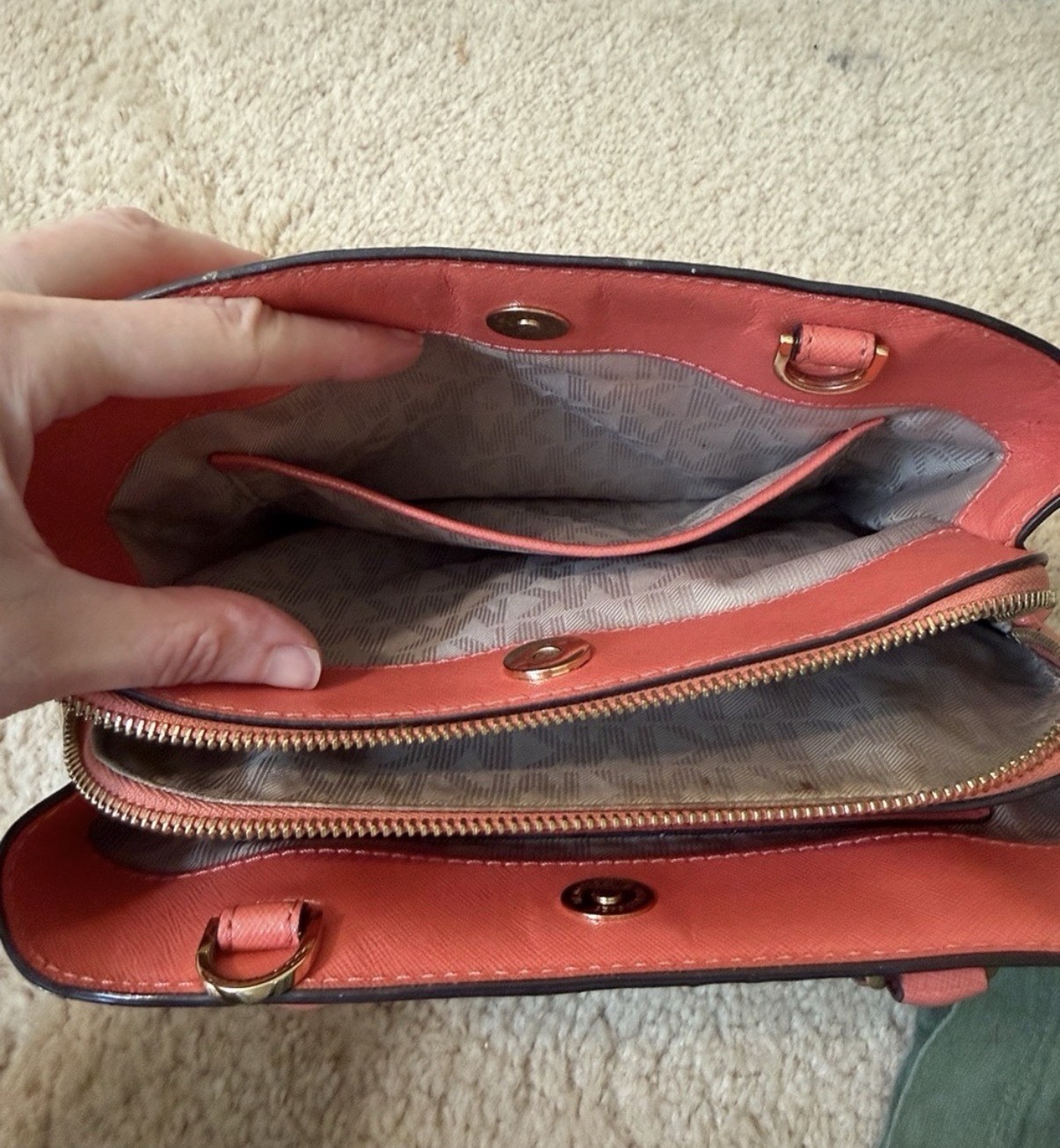 Michael Kors Savannah Small Satchel Saffiano Leather Top Handle Pink Grapefruit