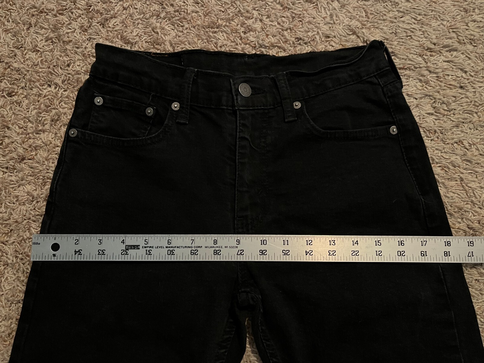 EUC Levi’s 502 Jeans BLACK Regular Tapered Men tag=30×32 (MEASURED 28×29) (9257)
