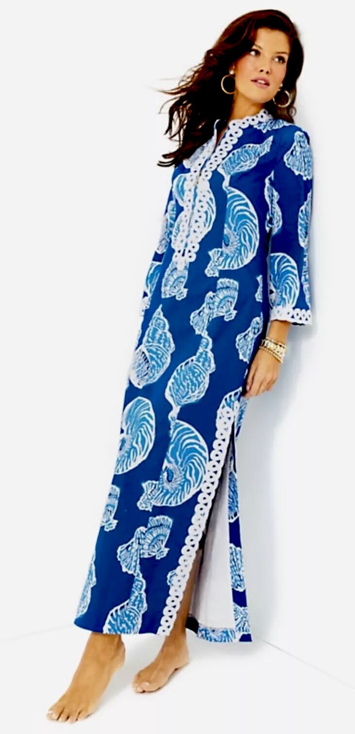 Lilly Pulitzer NWT Shealyn Stretch Maxi Caftan Shell Of A Good Time 🦄 Size 6,16