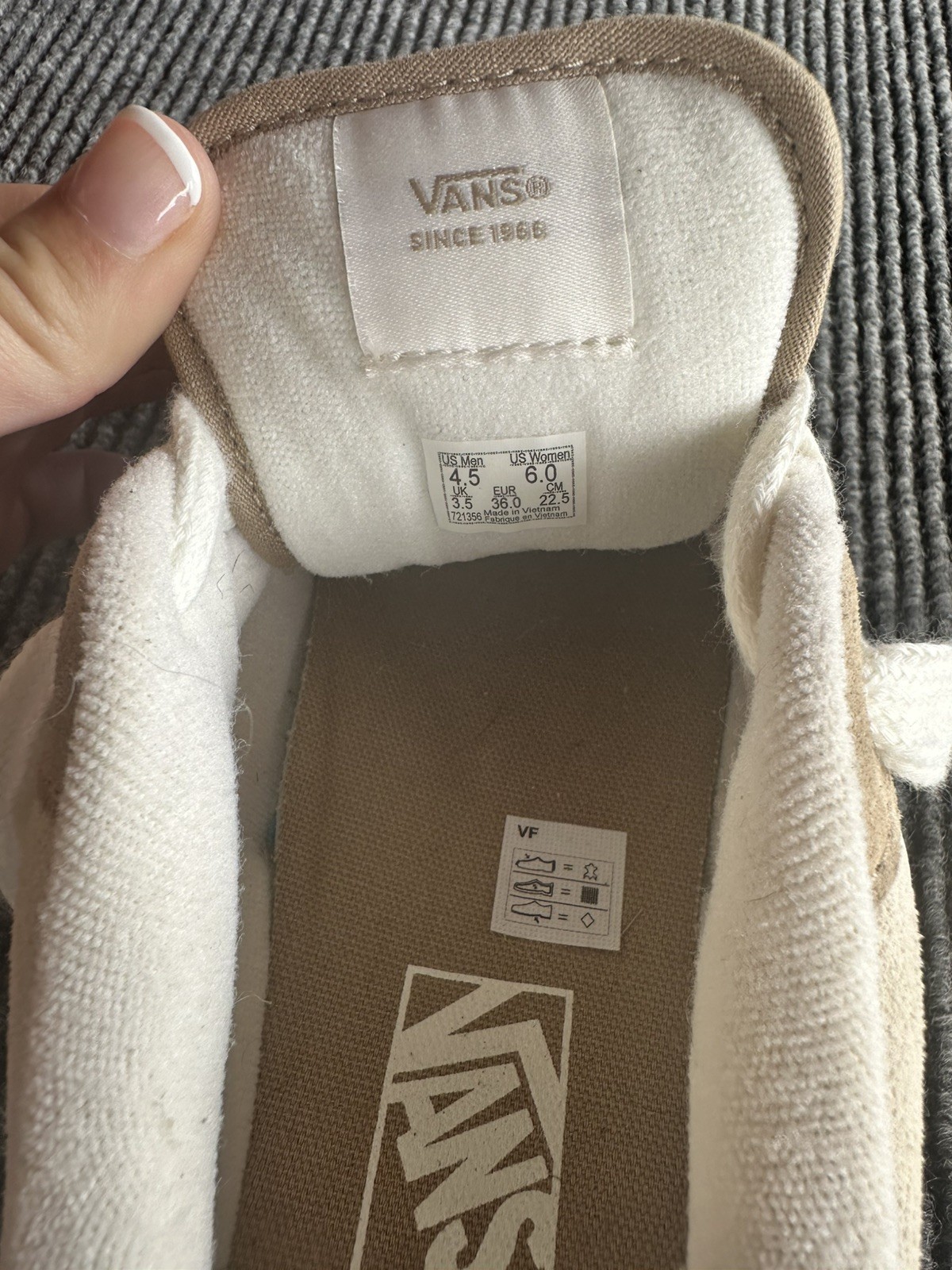 Vans Knu Stack Beige Gum Platform Skate Shoes Size 6