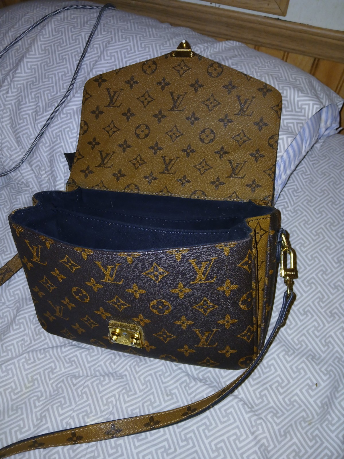 Louis Vuitton Monogram Pochette Métis Crossbody Bag Brown Tan Gold Hardware