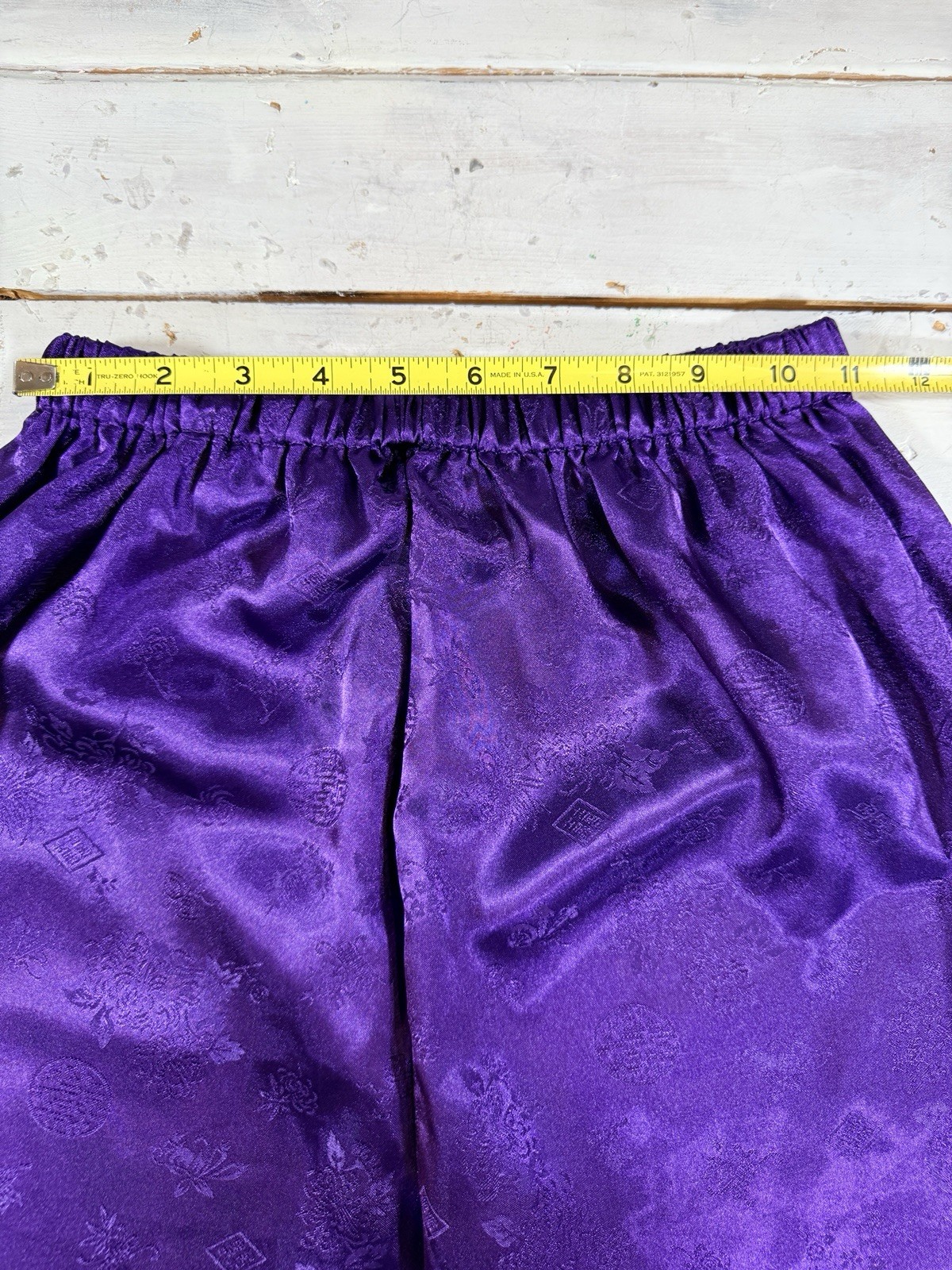 VTG Lord & Taylor Bottoms Pants Sz S Purple Asian Fashion Qipao Modern Satin