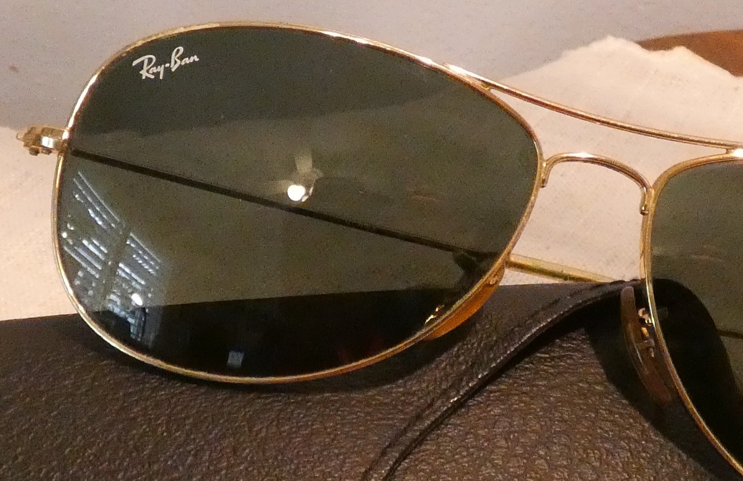 Vtg. RayBan Cockpit Aviator RB3362 004/58 59-14 3P Metal Glass G15 Sunglasses
