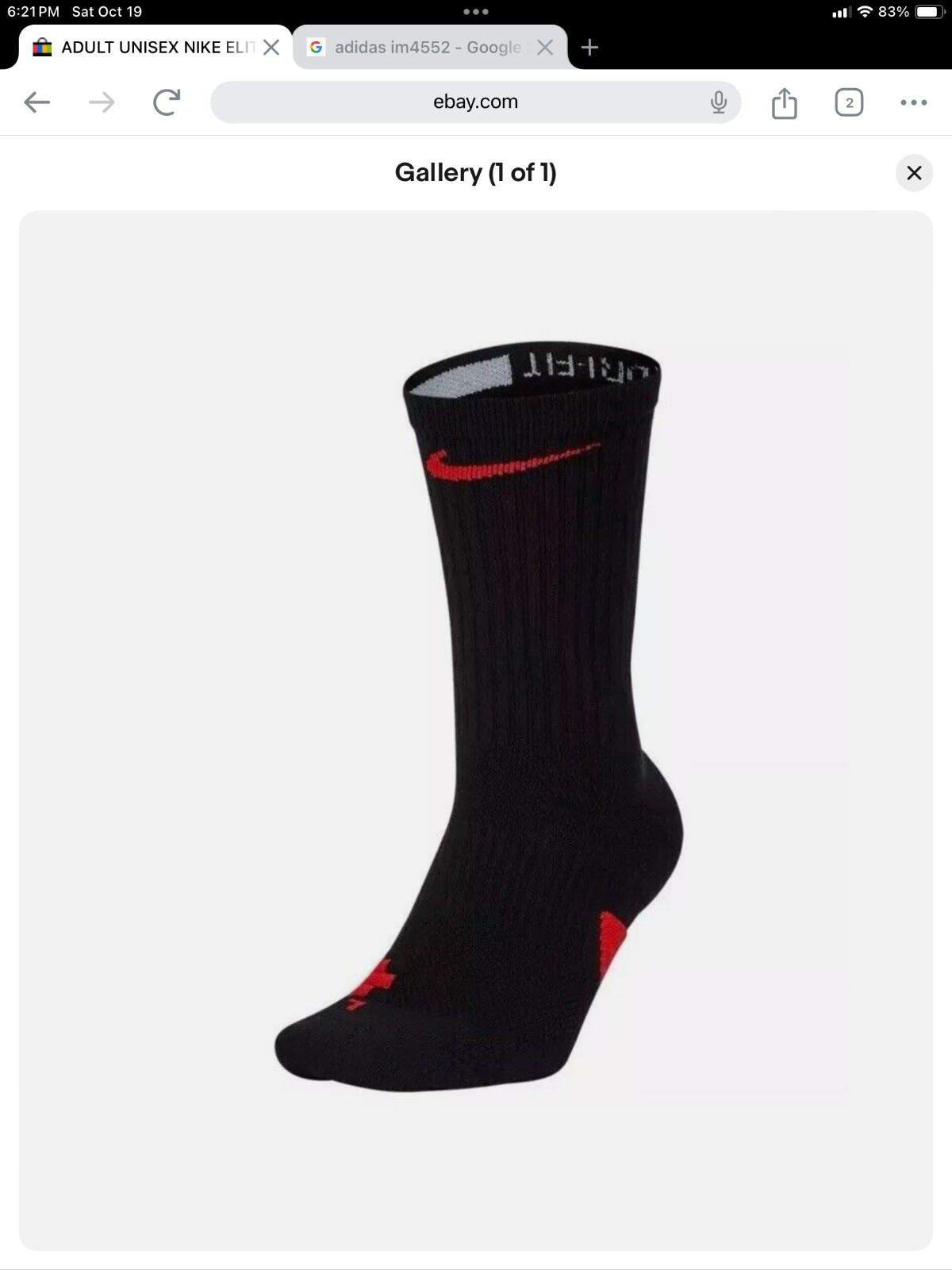 1 Nike Elite Crew Basketball Socks Medium Sz 6-8 SX7622 $16