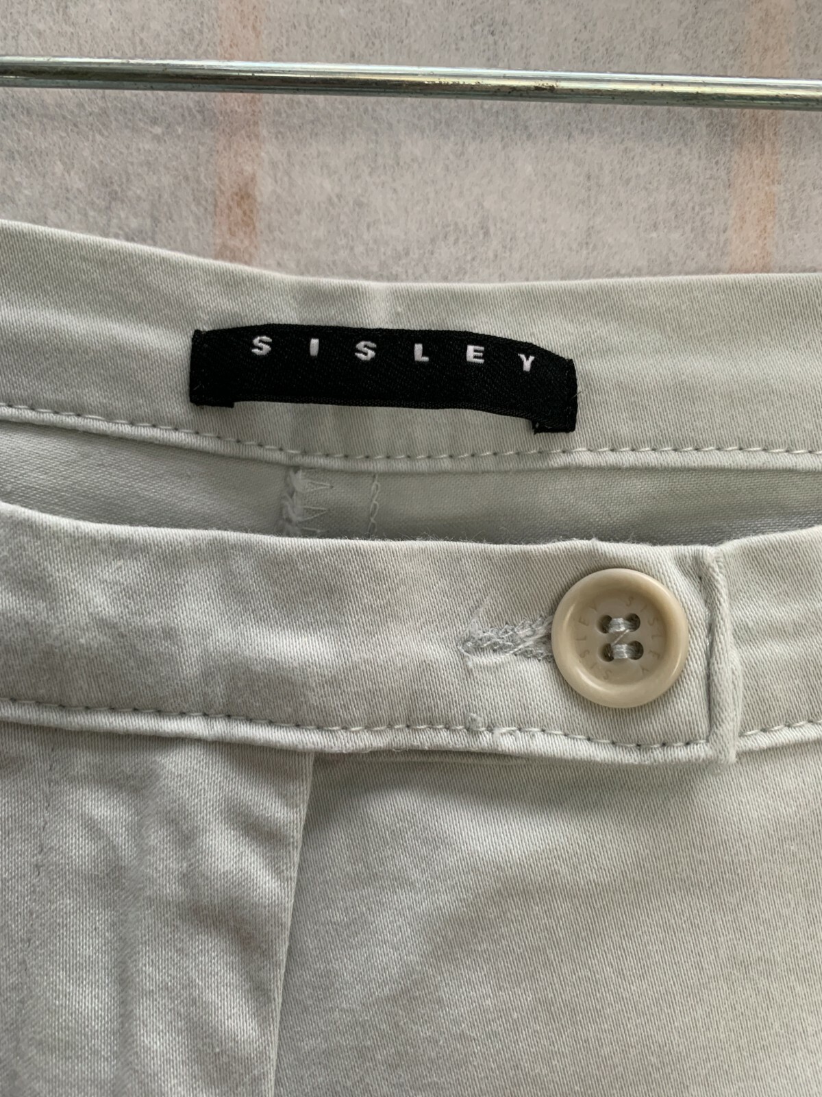 Vtg~Sisley Cropped Capri Pants Size 48 EU Wide Leg ~98% Cotton 2% Elastane