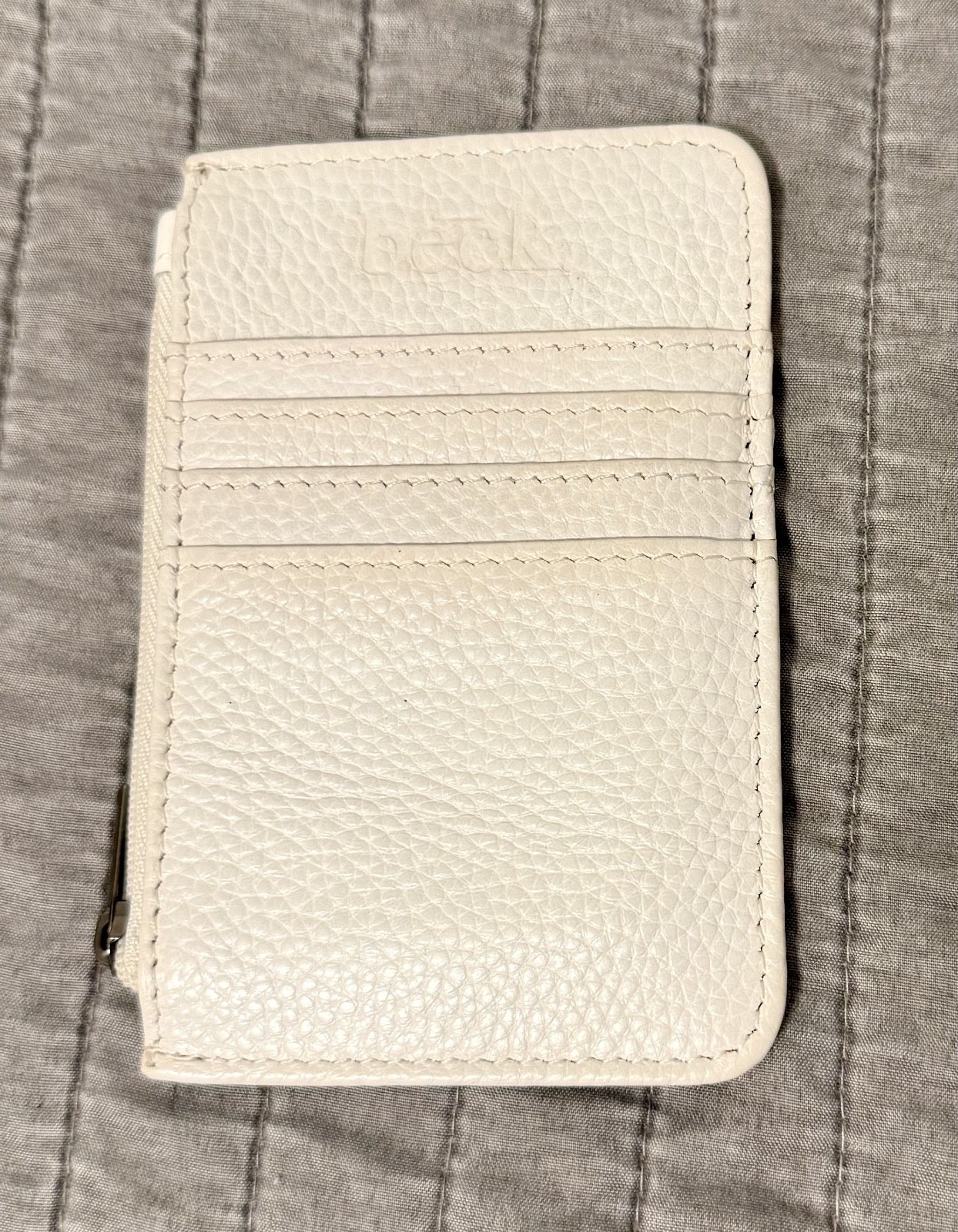 BECK BAG ZIPLET AND CARD/COIN WALLET PEBBLED GRAIN LEATHER, Exposed Bone