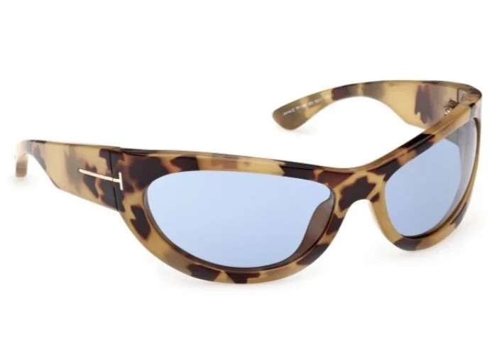 TOM FORD LEONA-02 TF1365 56V COLOURED HAVANA/BLUE LENS AUTHENTC SUNGLASSES 62-17