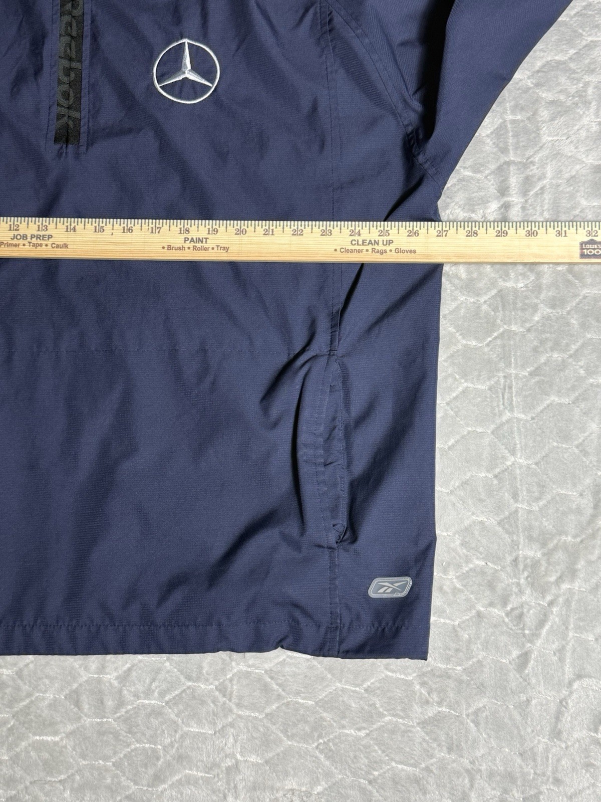 Reebok Mercedes-Benz Quarter Zip Windbreaker Jacket XL Navy Golf Logo