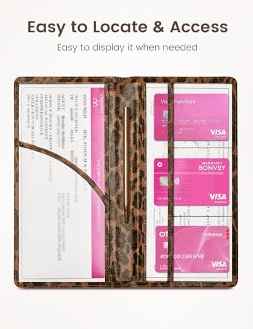 Leopard Car Registration and Insurance Holder, Car Big Size darkleopard