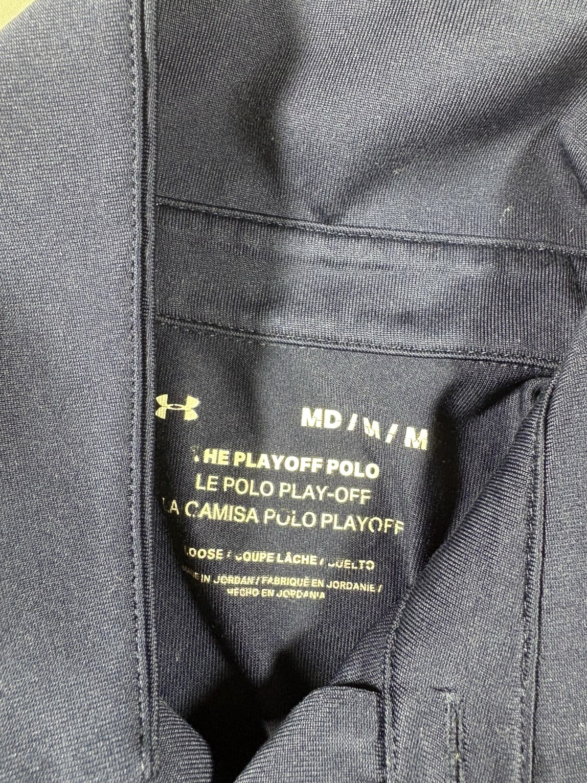 Under Armour Playoff Polo Men’s M Navy Sailboat Print Snap Collar Golf Shirt