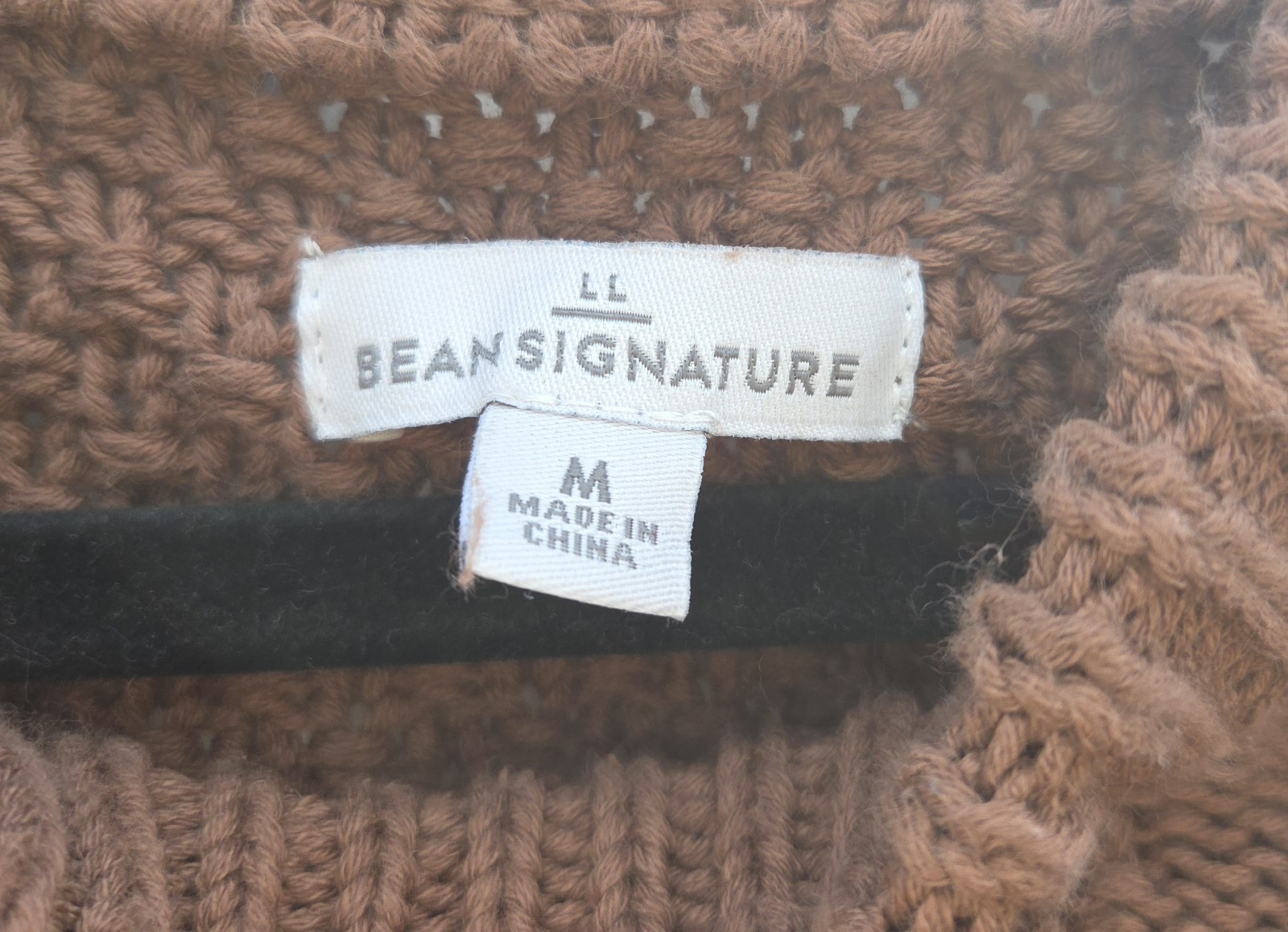 LL Bean Men’s Signature 100% Cotton Fisherman Sweater In Brown Size Medium