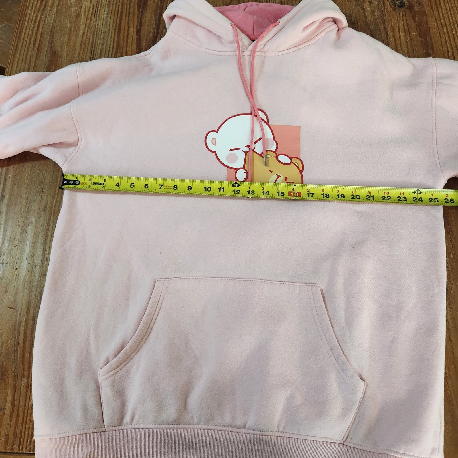Milkmochabear Official Smooch & Snuggle Pink Fleece Hoodie Heavy Embroidered XXL
