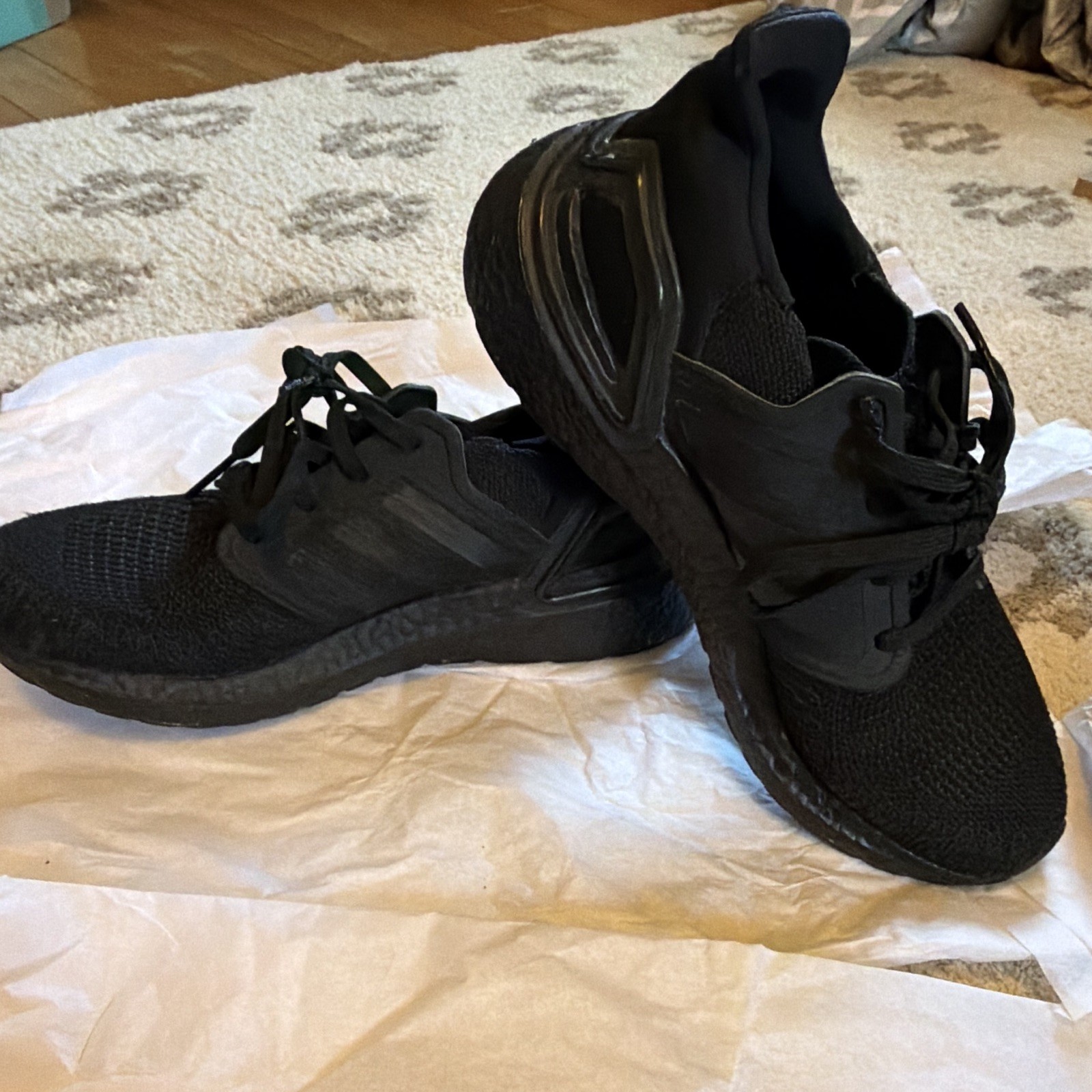 adidas UltraBoost Men’s Black Knit Breathable Low Top Lace-Up Sneakers