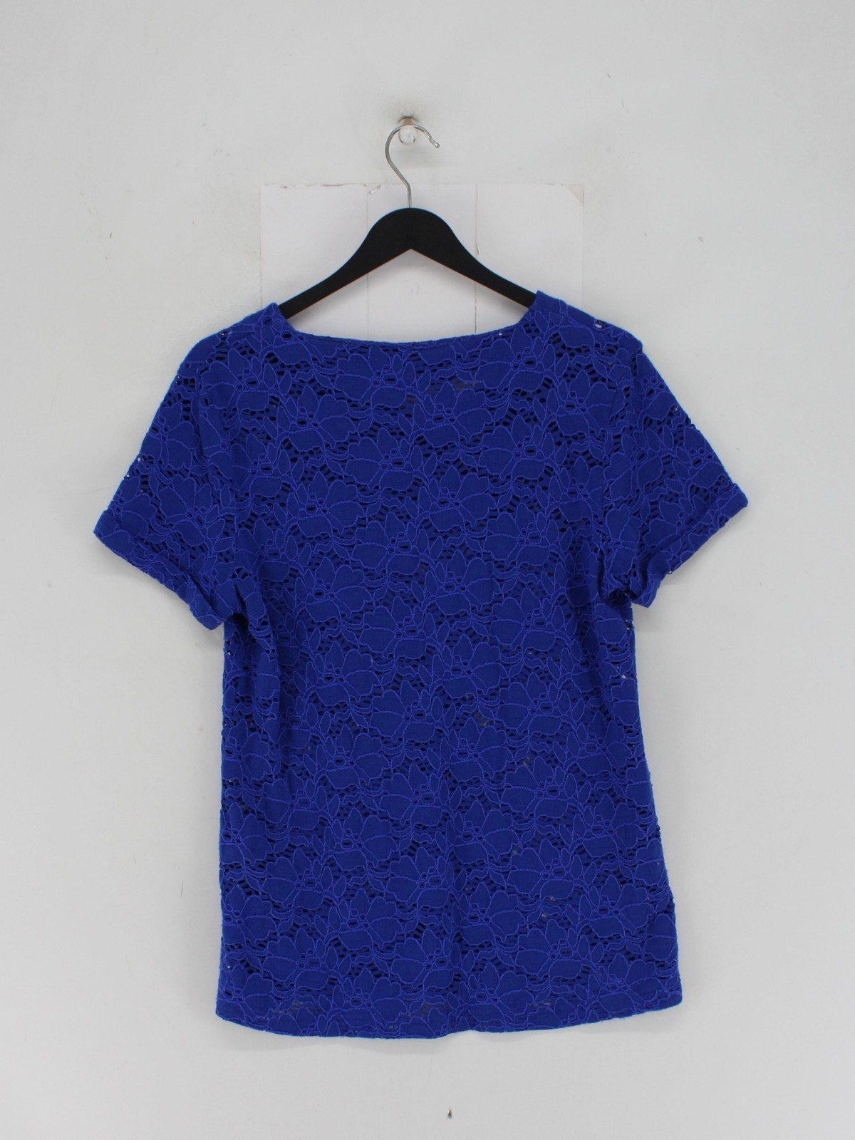 Reiss Women’s Top L Blue Cotton with Nylon, Elastane Basic
