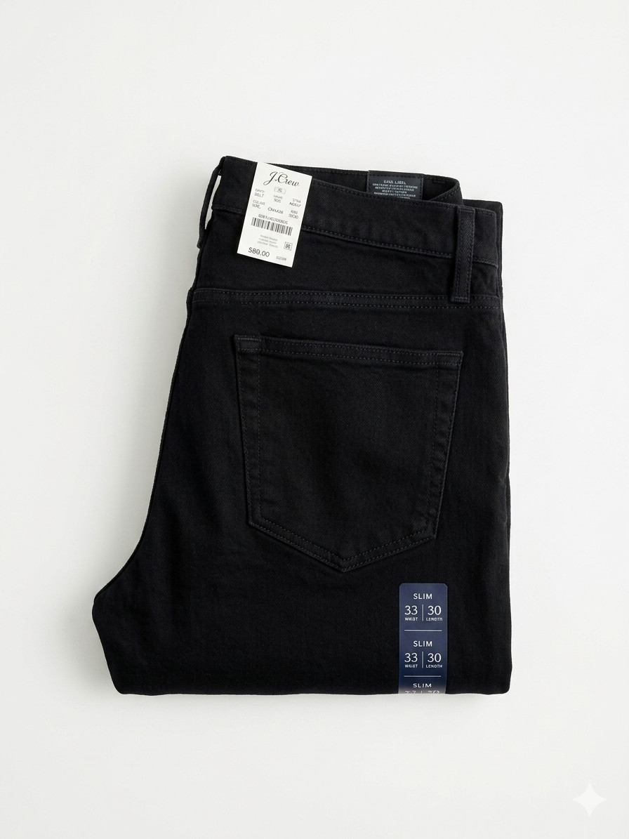 J.Crew Slim Fit Jeans Men’s 33×30 Black Wash NEW WITH TAGS Style AZB47