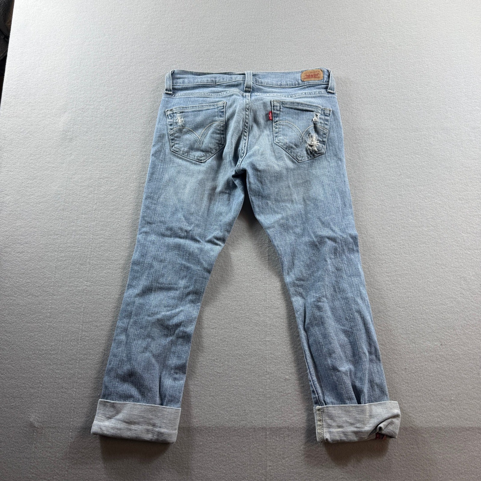 Levi’s Tilted 504 Jeans Womens 3 Blue Distressed Straight Leg
