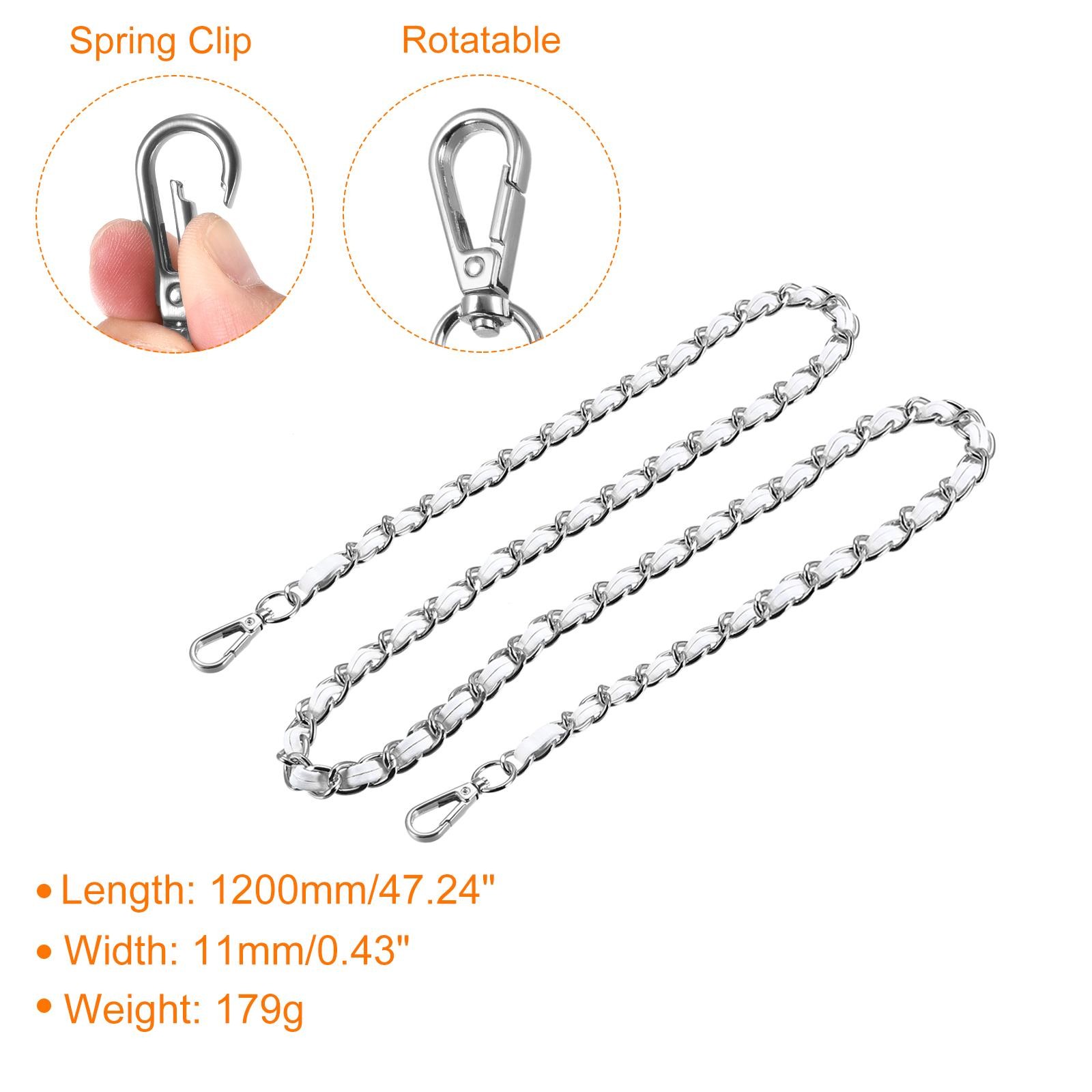 Purse Chain Strap 47″ Purse Strap Shoulder Bag Replacement Strap White Silver