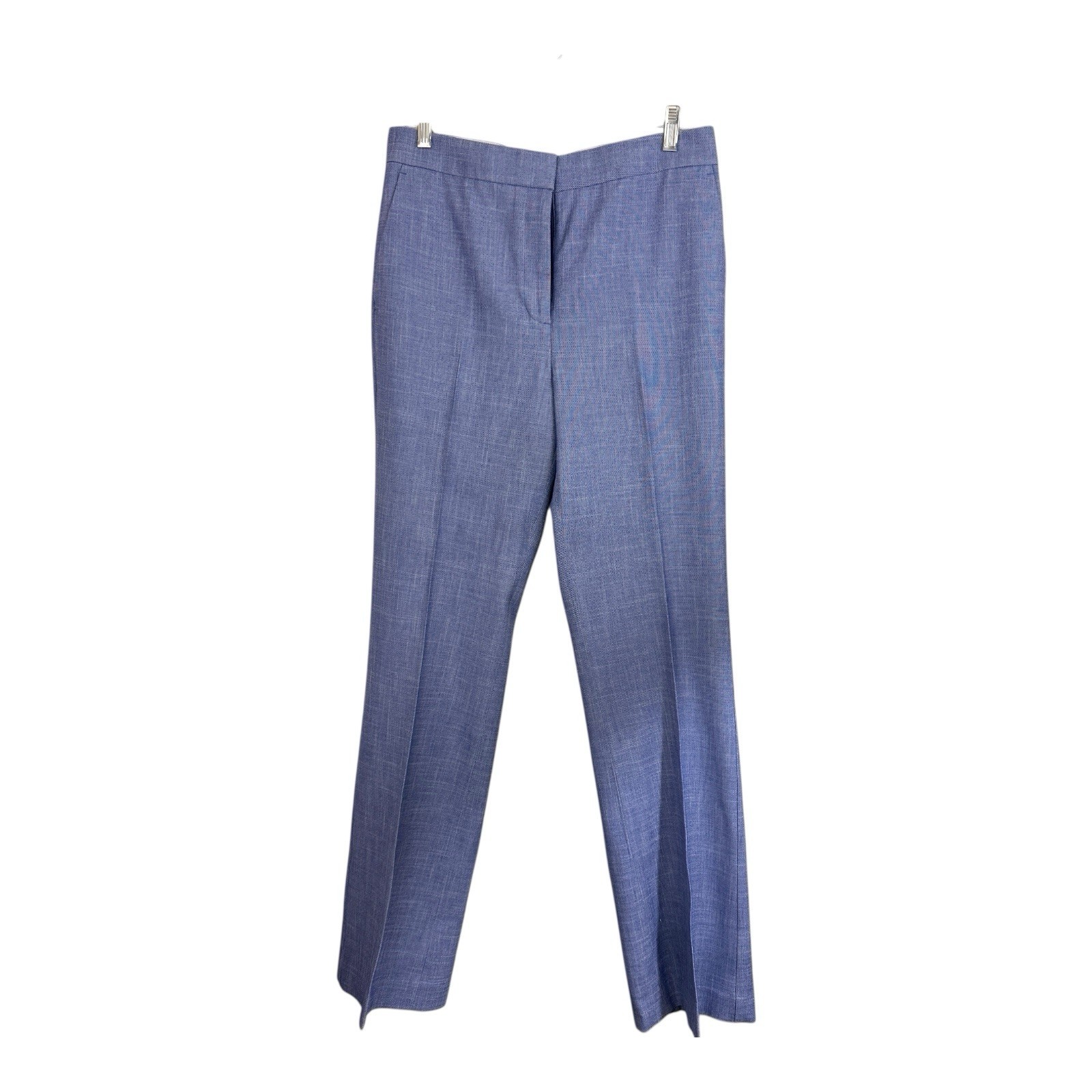Ann Taylor Straight Leg Pants Sz 8 Career Light Blue Polyester Rayon Stretch