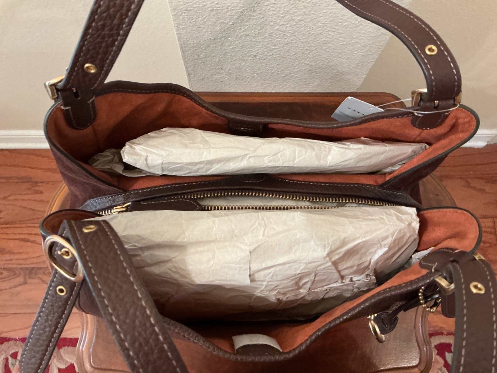 NWT Coach Lori Maple Shoulder Bag Pebbled Leather/Suede